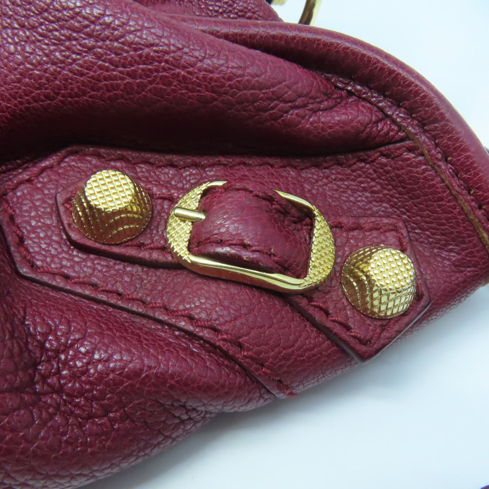 BALENCIAGA 牛皮皮革City金扣手挽肩背兩用袋紅色