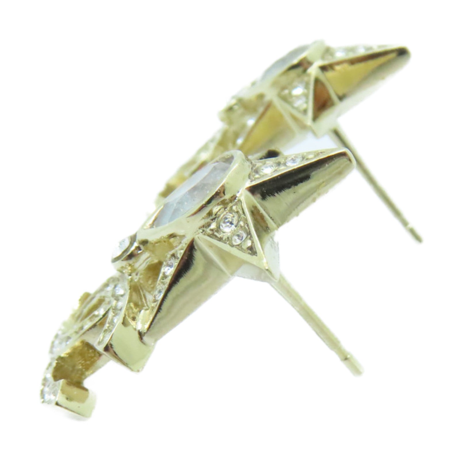 CHANEL 金屬Earrings金扣耳環金色
