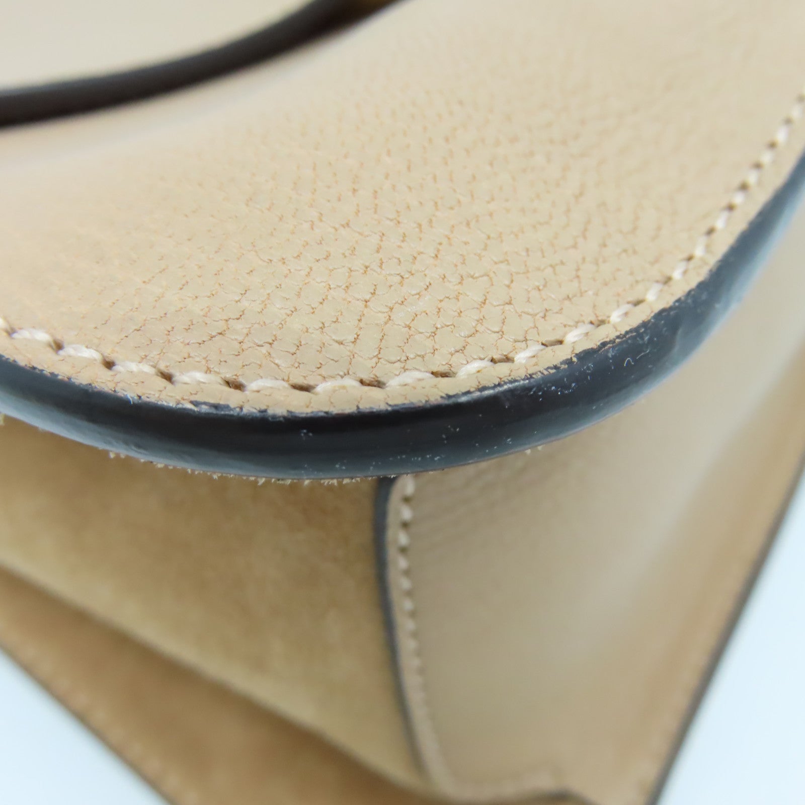Chloe 牛皮皮革Chain Shoulder Bag金扣肩背袋杏色