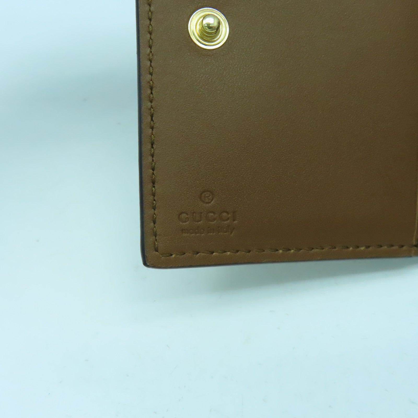 GUCCI 塗層帆布/牛皮皮革Wallet金扣錢包灰色/黑色