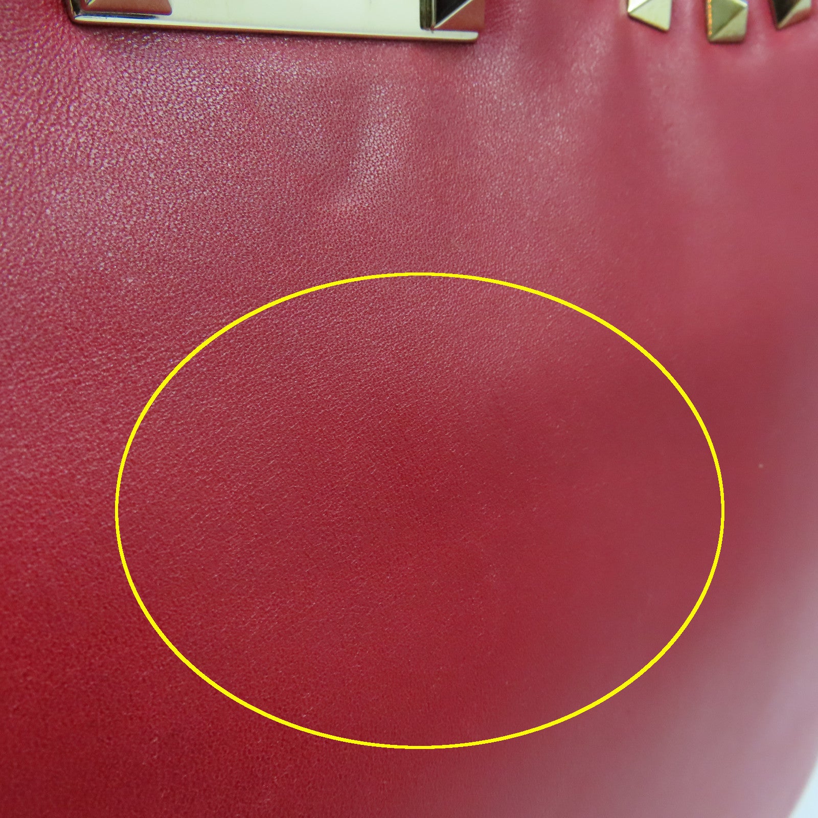 Valentino 【激減優惠】皮革Shoulder Bag金扣手挽袋紅色