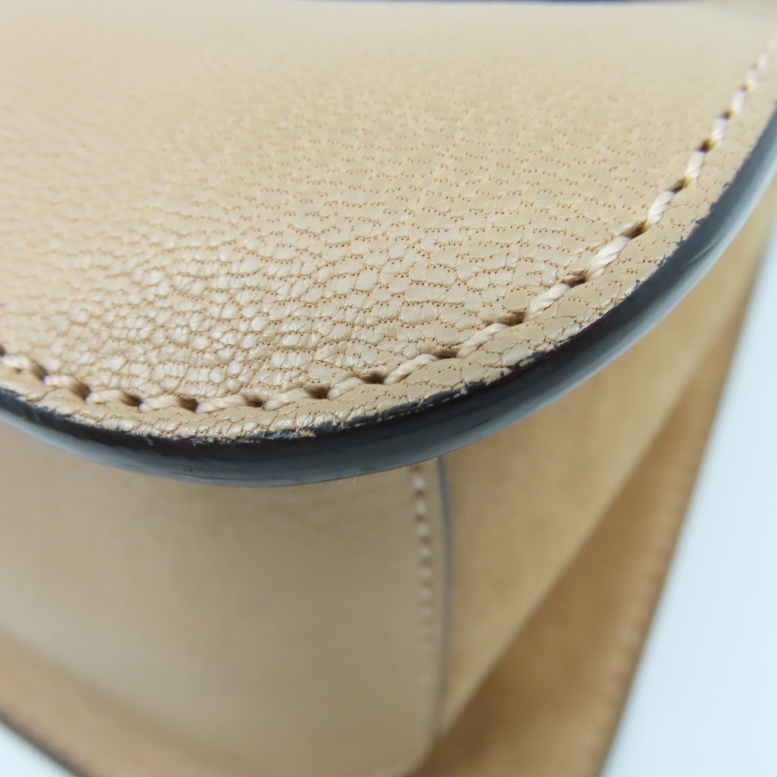 Chloe 牛皮皮革Chain Shoulder Bag金扣肩背袋杏色