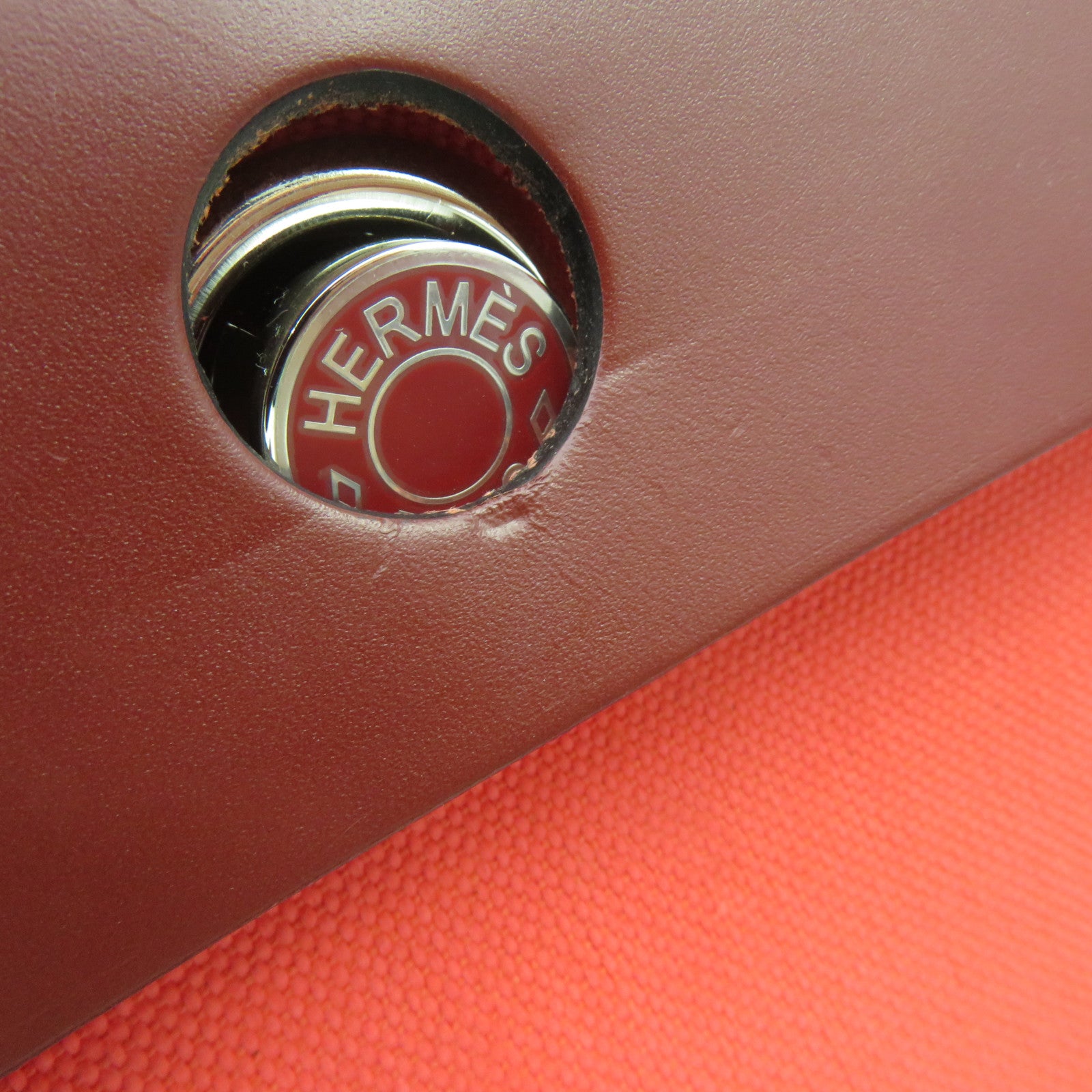 HERMES Toile H Canvas Herbag PM 2way Shoulder Bag Silver Buckle Handle Shoulder Bag Rose Texas/Rough H Red/Pink