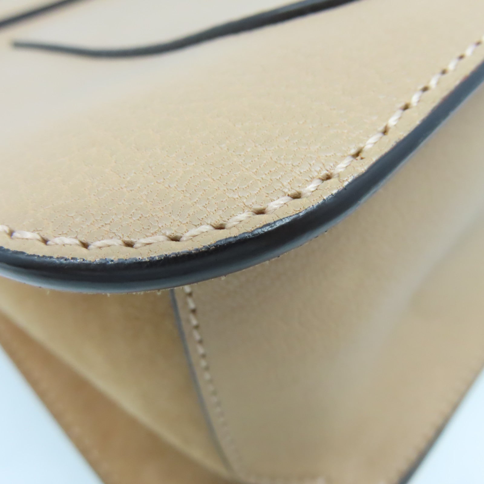 Chloe 牛皮皮革Chain Shoulder Bag金扣肩背袋杏色