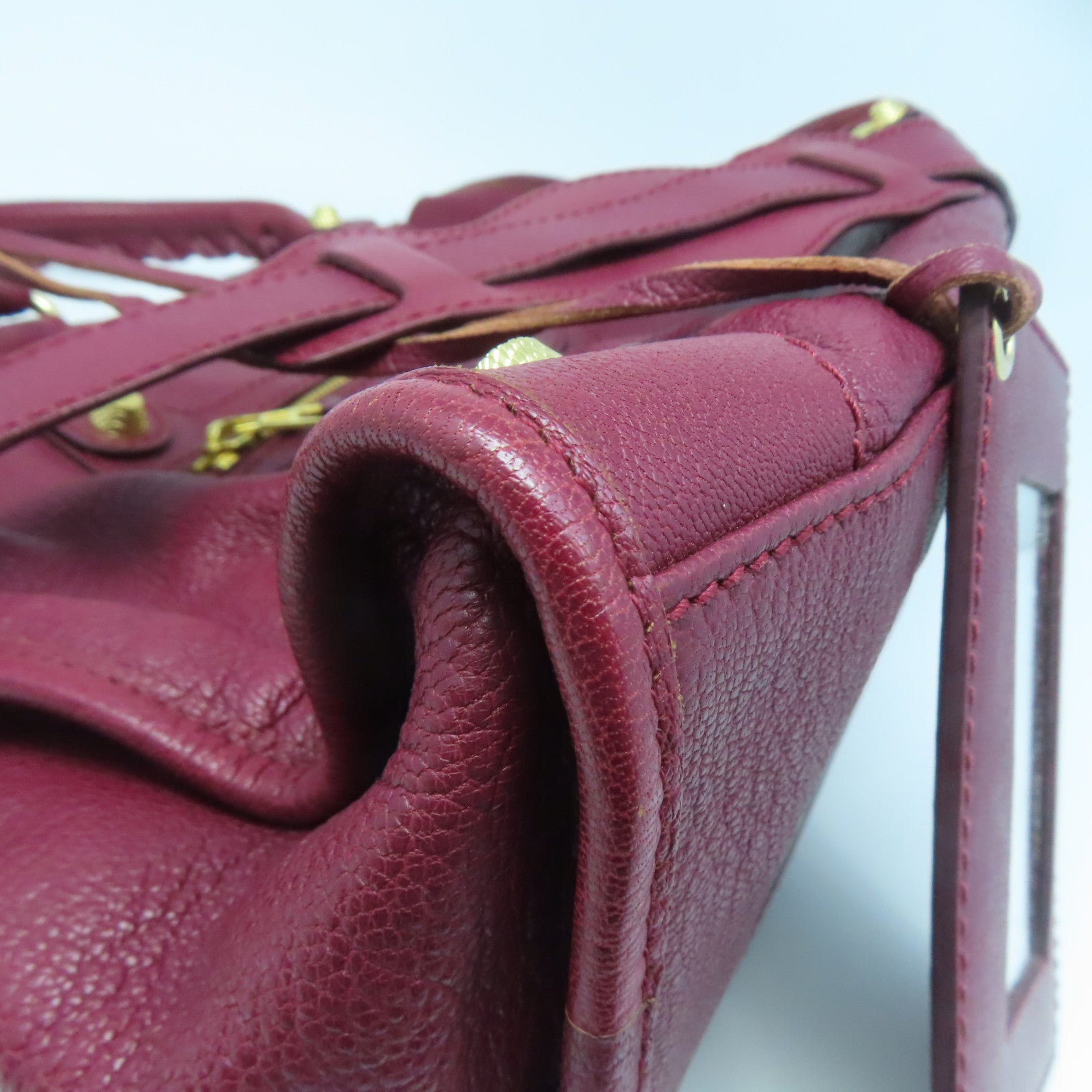 BALENCIAGA 牛皮皮革City金扣手挽肩背兩用袋紅色