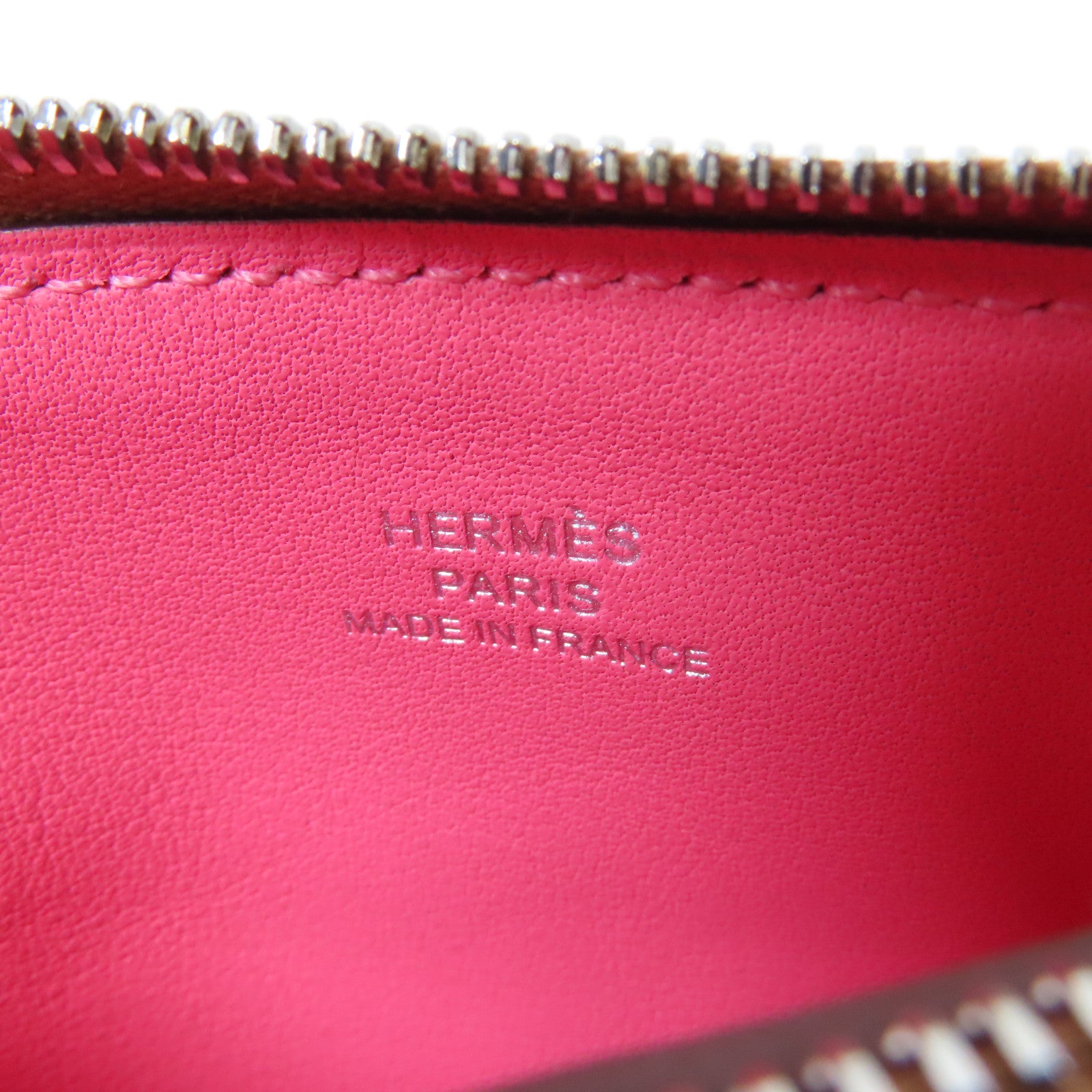 HERMES Evercolor皮革Atout 14 Pouch銀扣手拿包Gold經典駝色