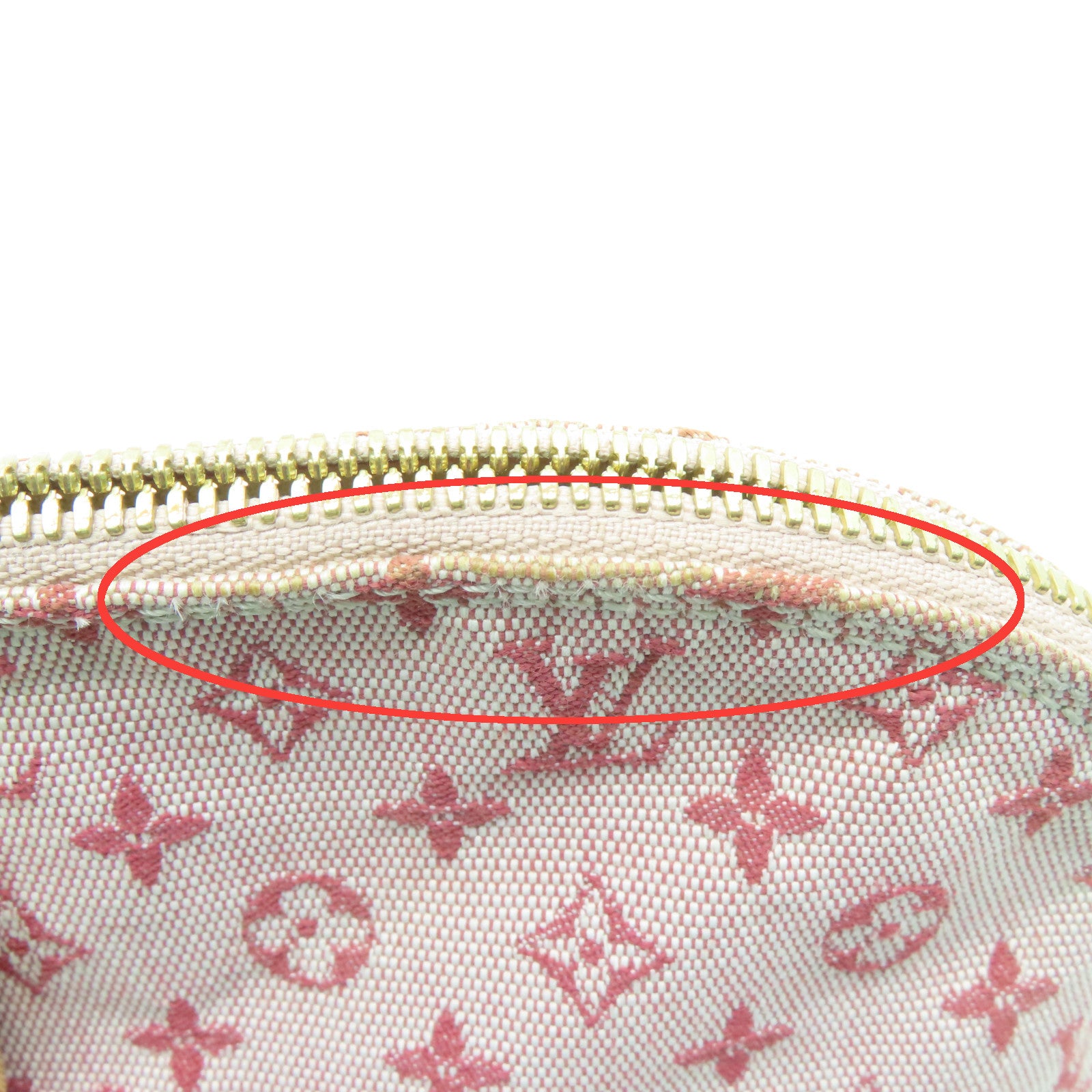 LOUIS VUITTON Monogram Mini Almaron金扣手挽袋樱桃色