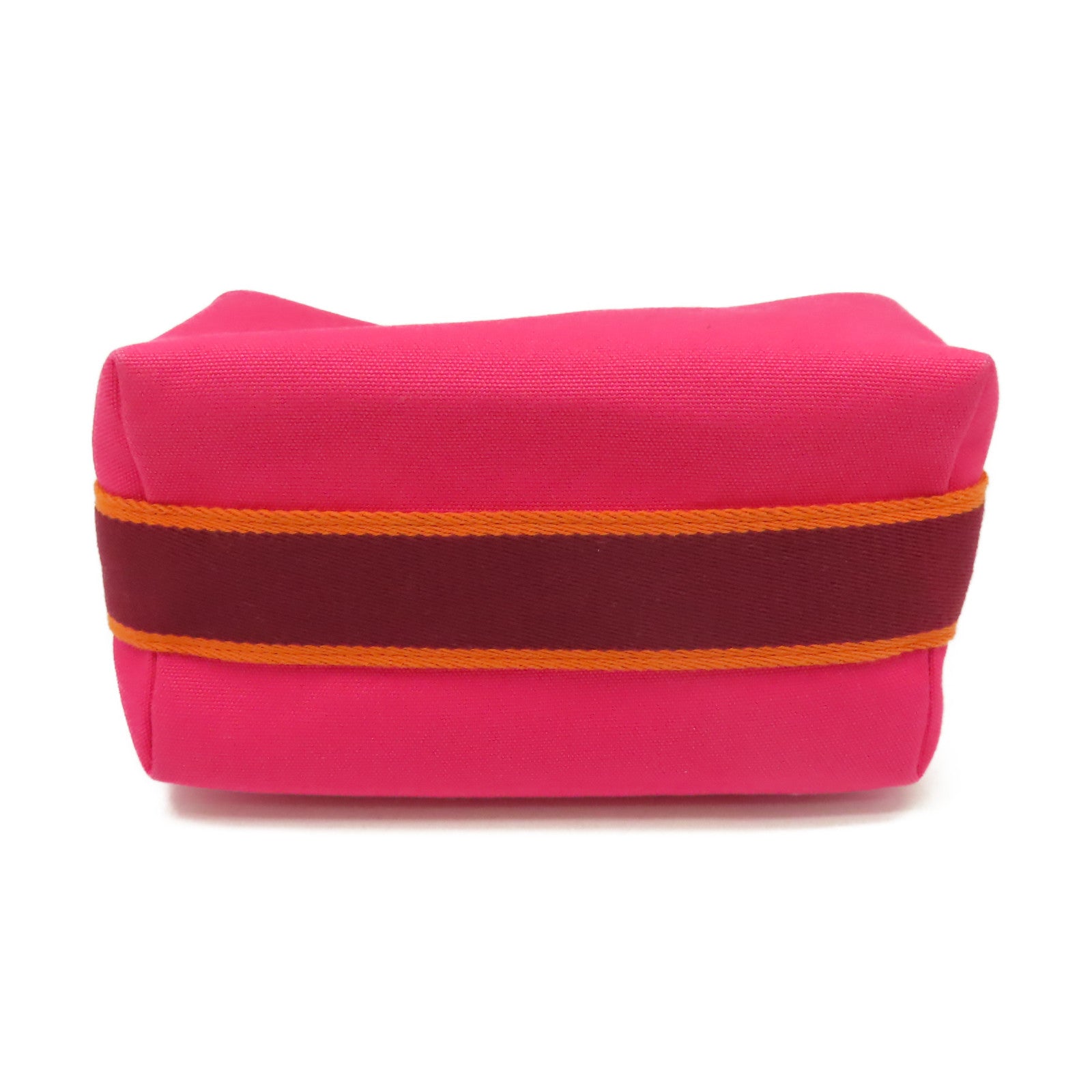 HERMES 帆布Bride-A-Brac Hand Bag銀扣手挽袋粉紅色