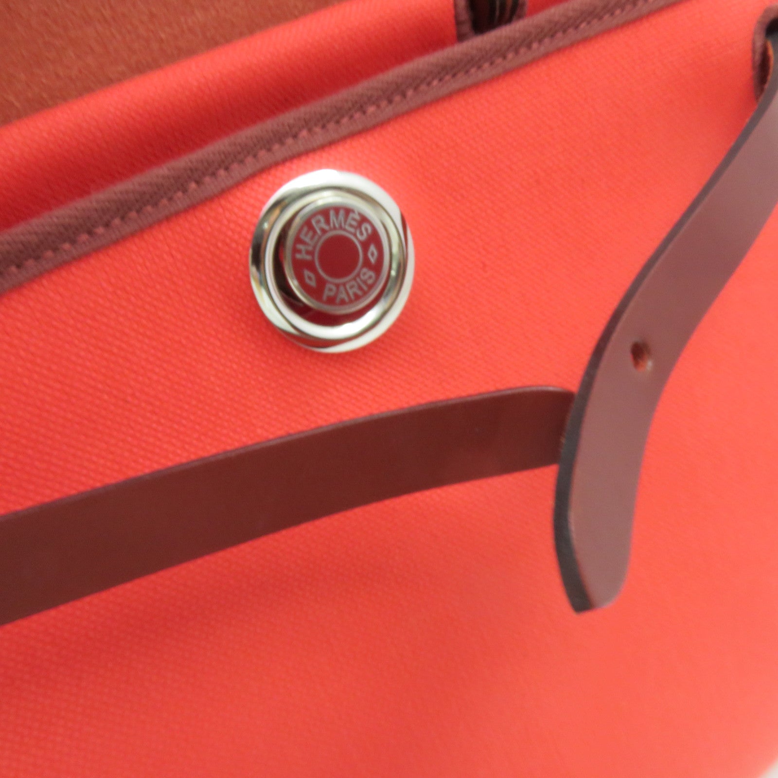 HERMES Toile H Canvas Herbag PM 2way Shoulder Bag Silver Buckle Handle Shoulder Bag Rose Texas/Rough H Red/Pink