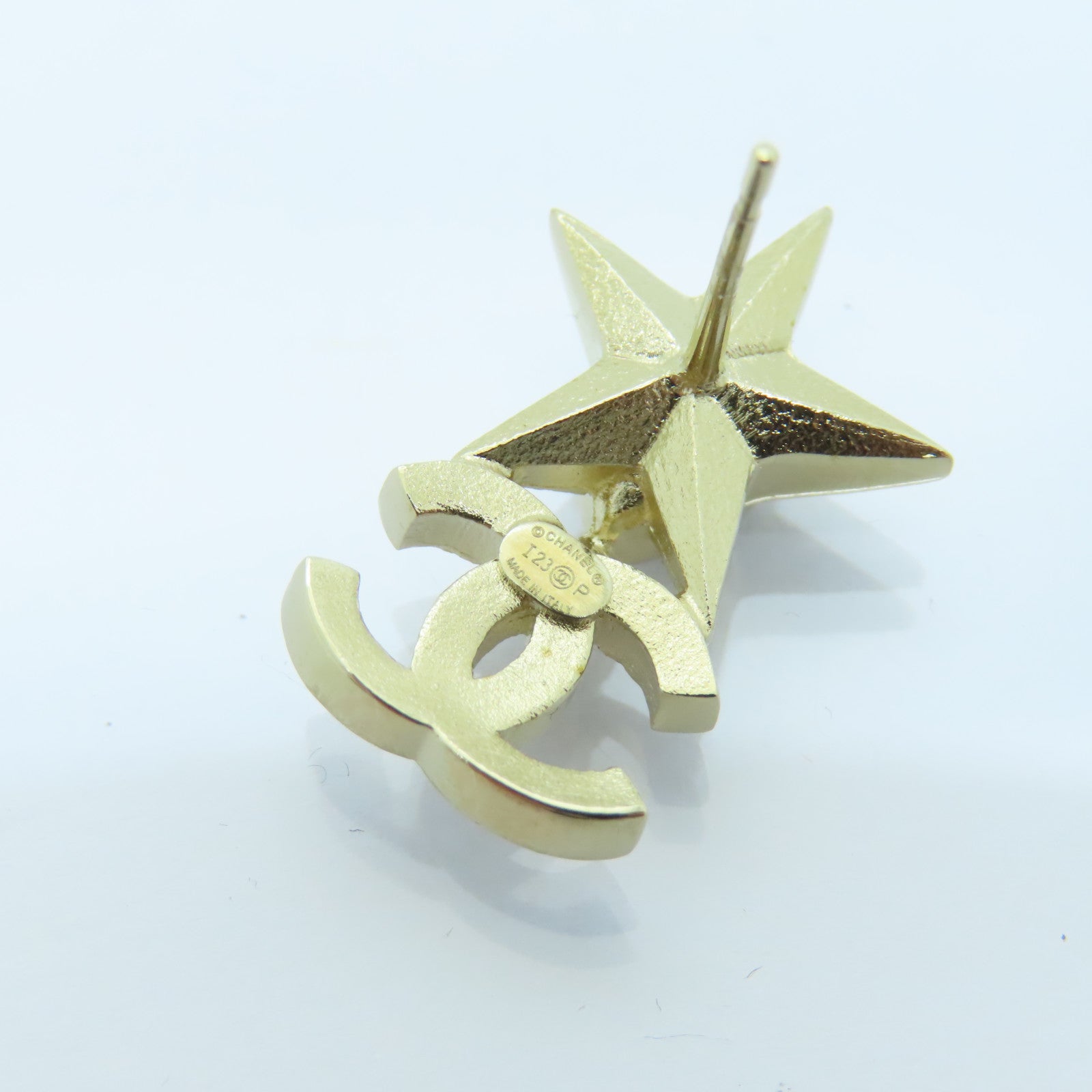 CHANEL 金屬Earrings金扣耳環金色