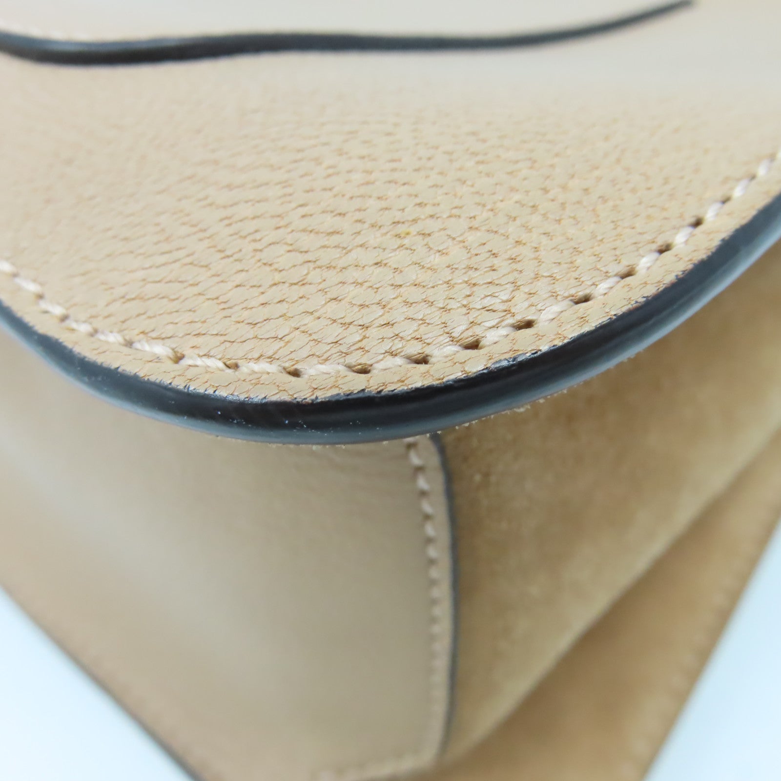 Chloe 牛皮皮革Chain Shoulder Bag金扣肩背袋杏色