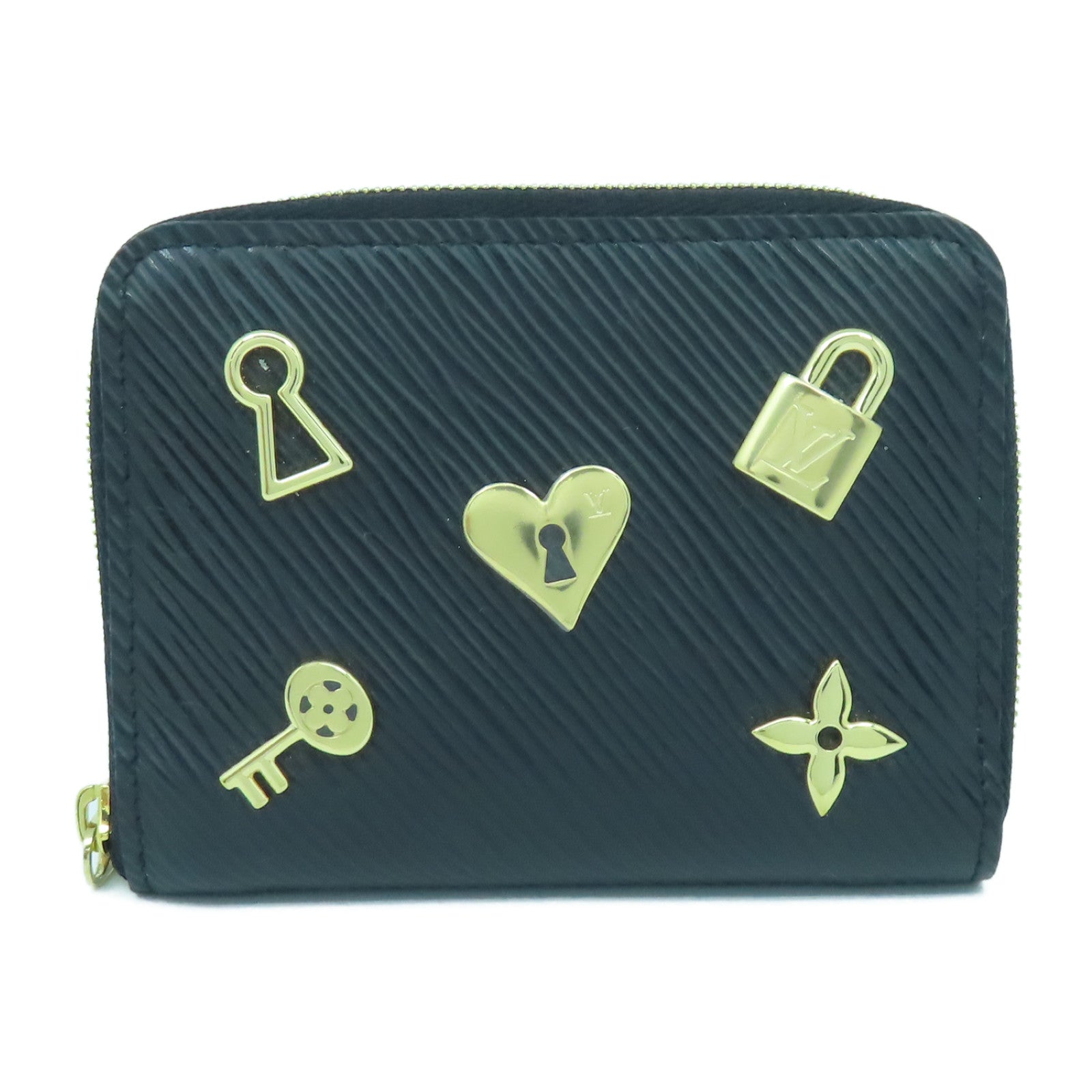 LOUIS VUITTON Epi Zippy Coin Purse金扣零錢包黑色