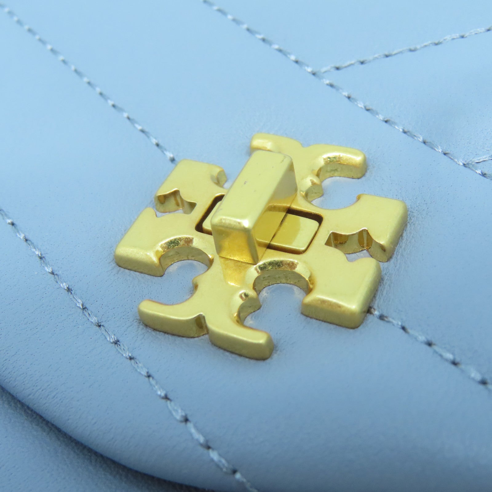 Tory Burch 牛皮皮革Bag金扣鏈帶肩背袋灰色