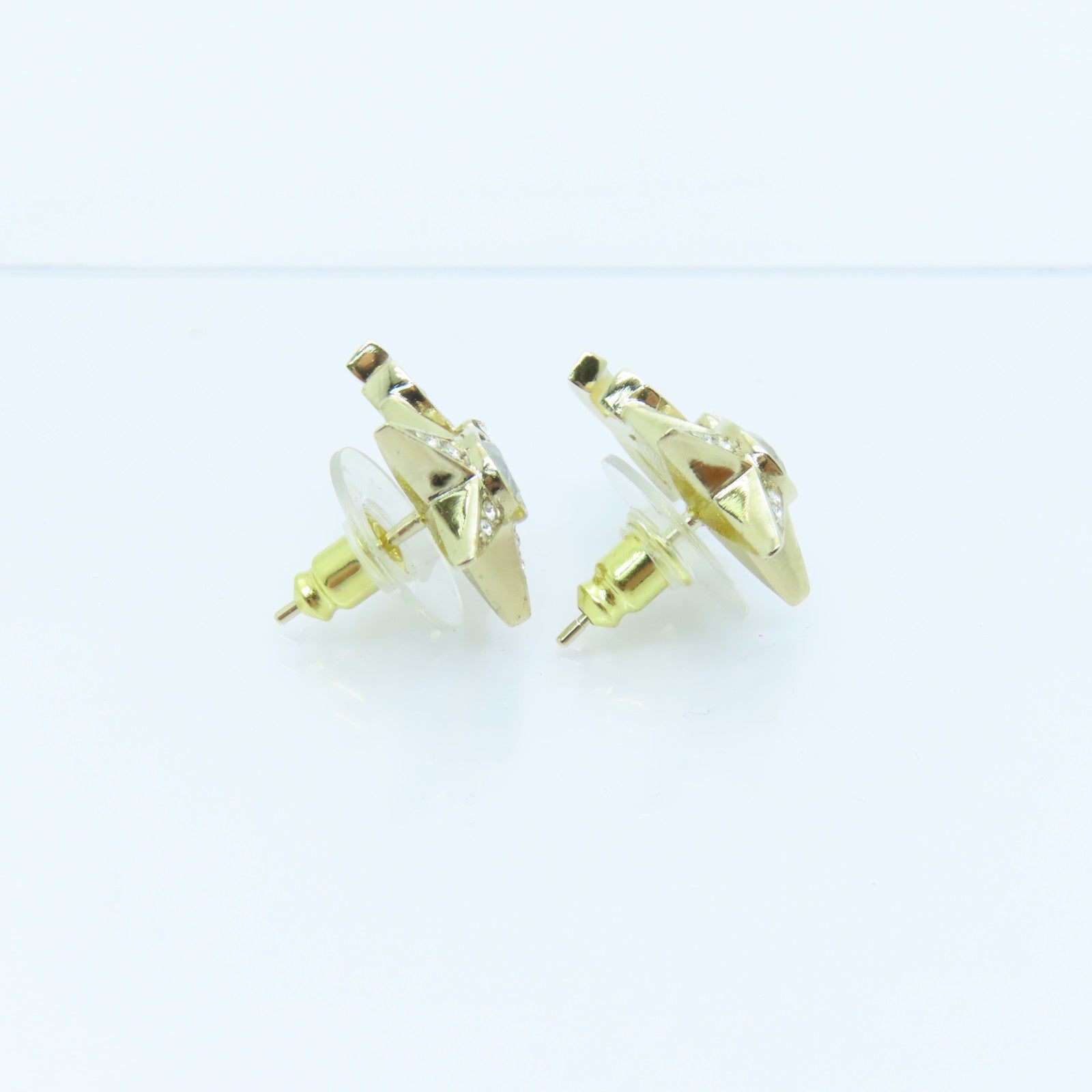 CHANEL 金屬Earrings金扣耳環金色