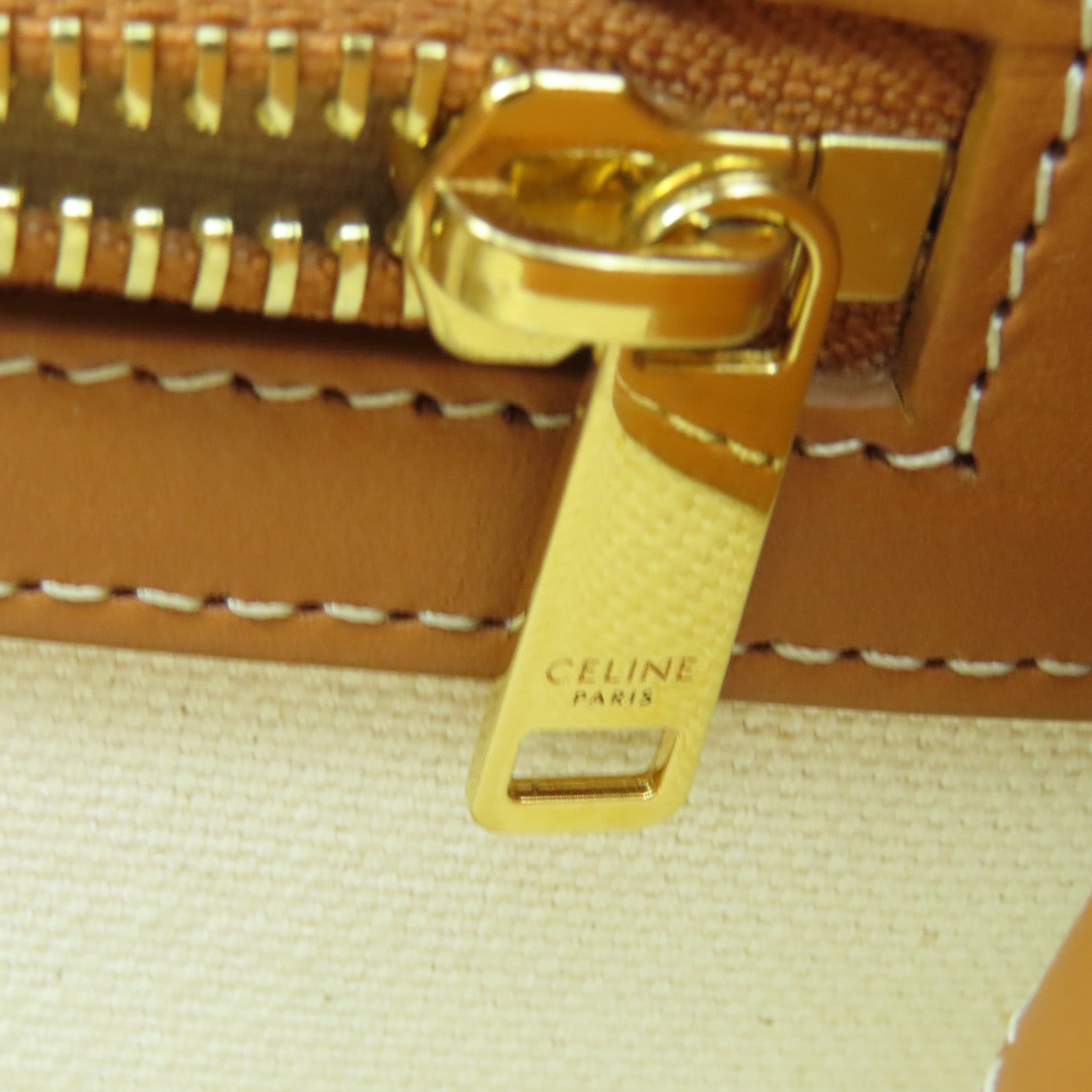 CELINE 帆布Cabas金扣手挽肩背兩用袋啡色