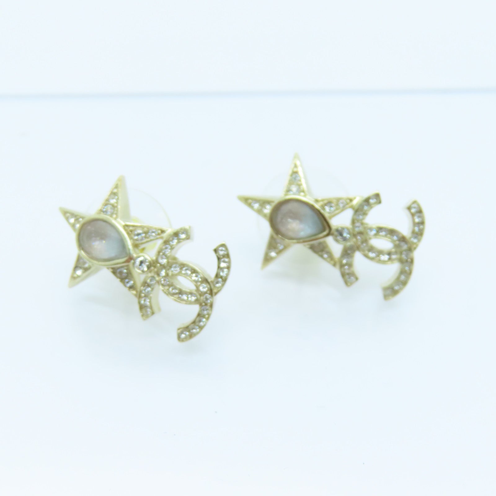 CHANEL 金屬Earrings金扣耳環金色