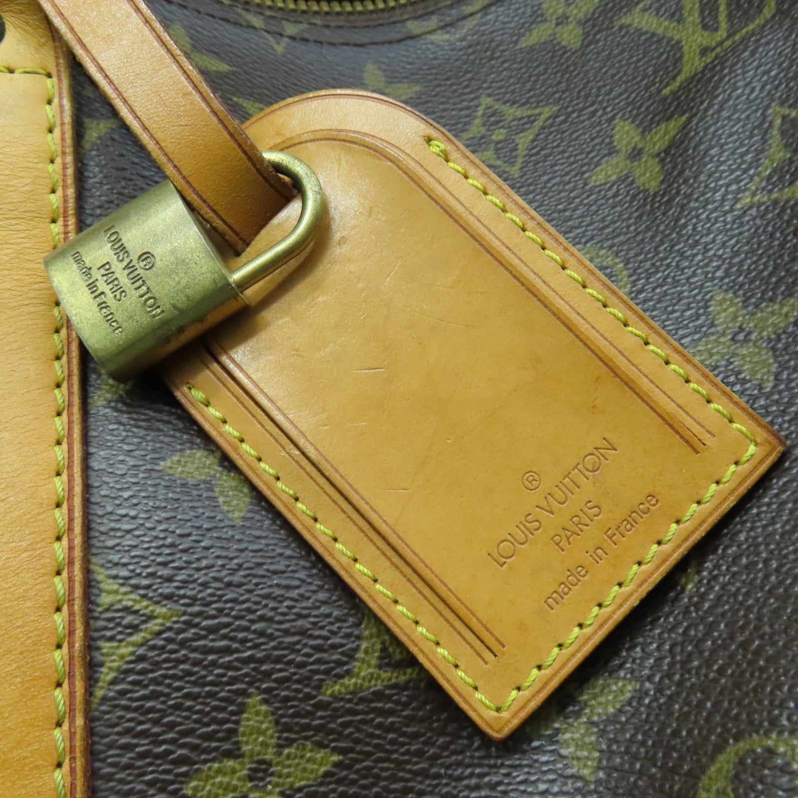 LOUIS VUITTON Monogram Keepall 50 Bandouliere Gold Buckle Boston Bag Brown