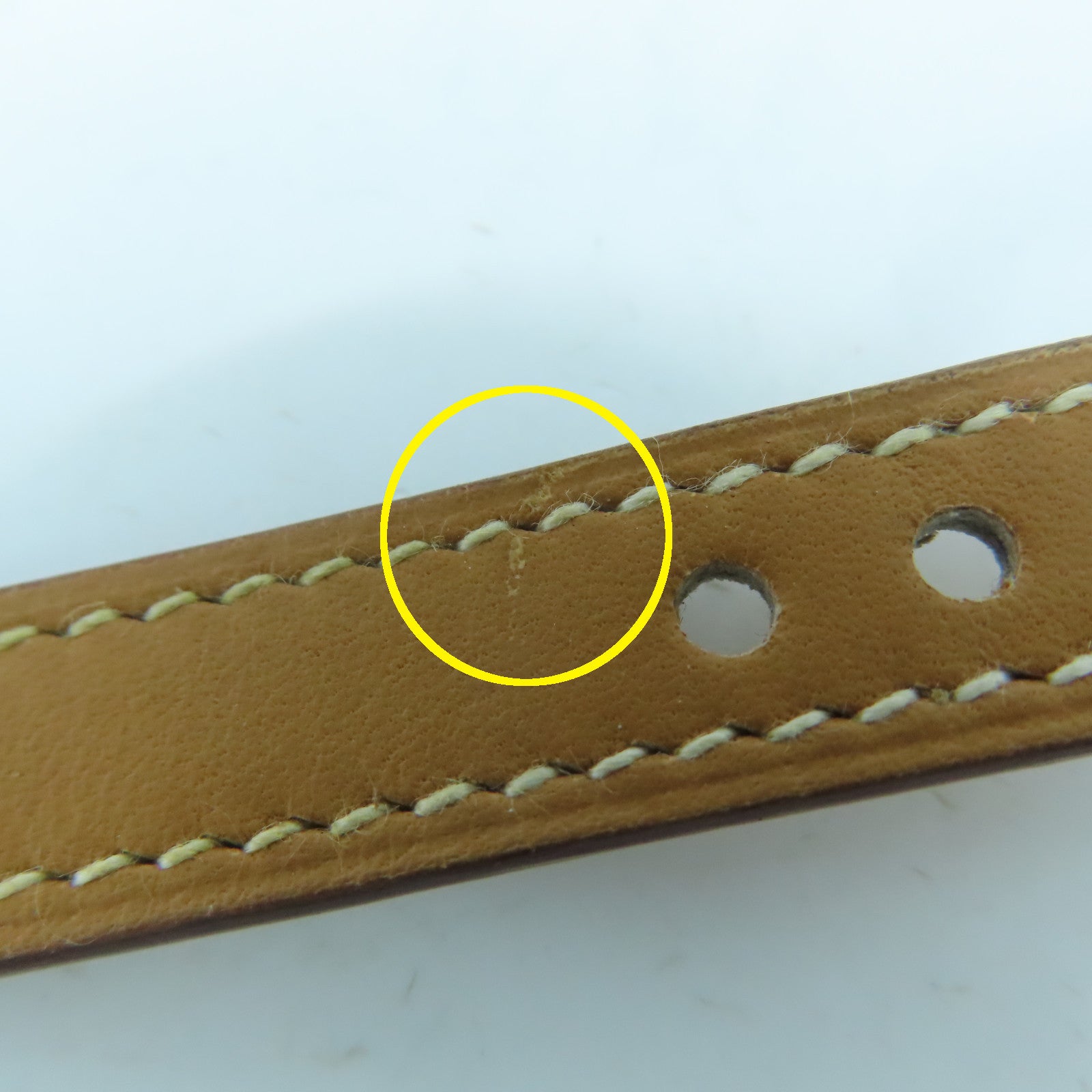 HERMES Swift皮革Clou De Selle Bracelet銀扣手鐲啡色/黑色#16.75cm