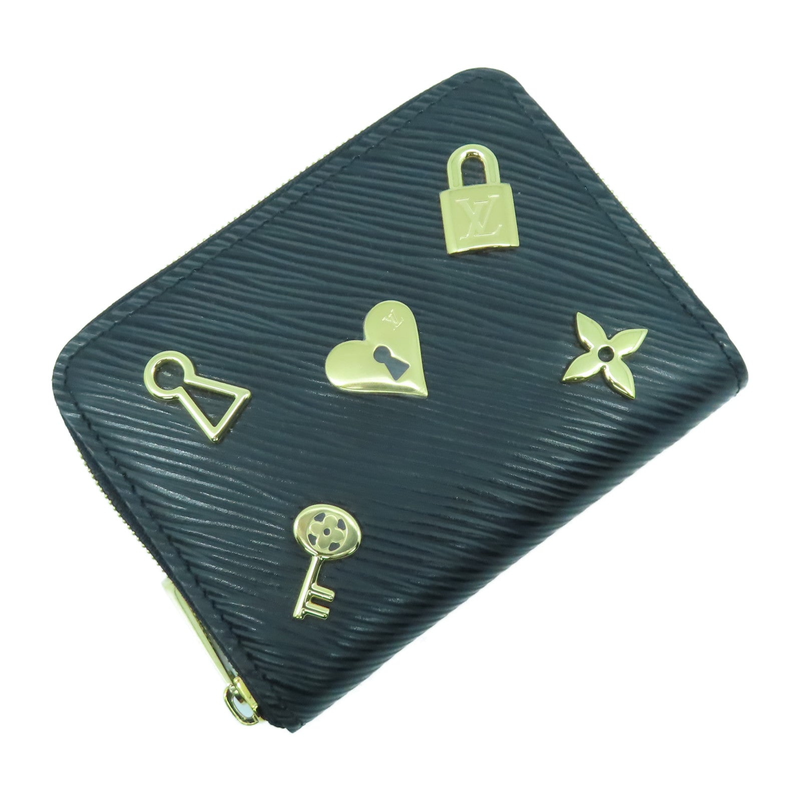 LOUIS VUITTON Epi Zippy Coin Purse金扣零錢包黑色