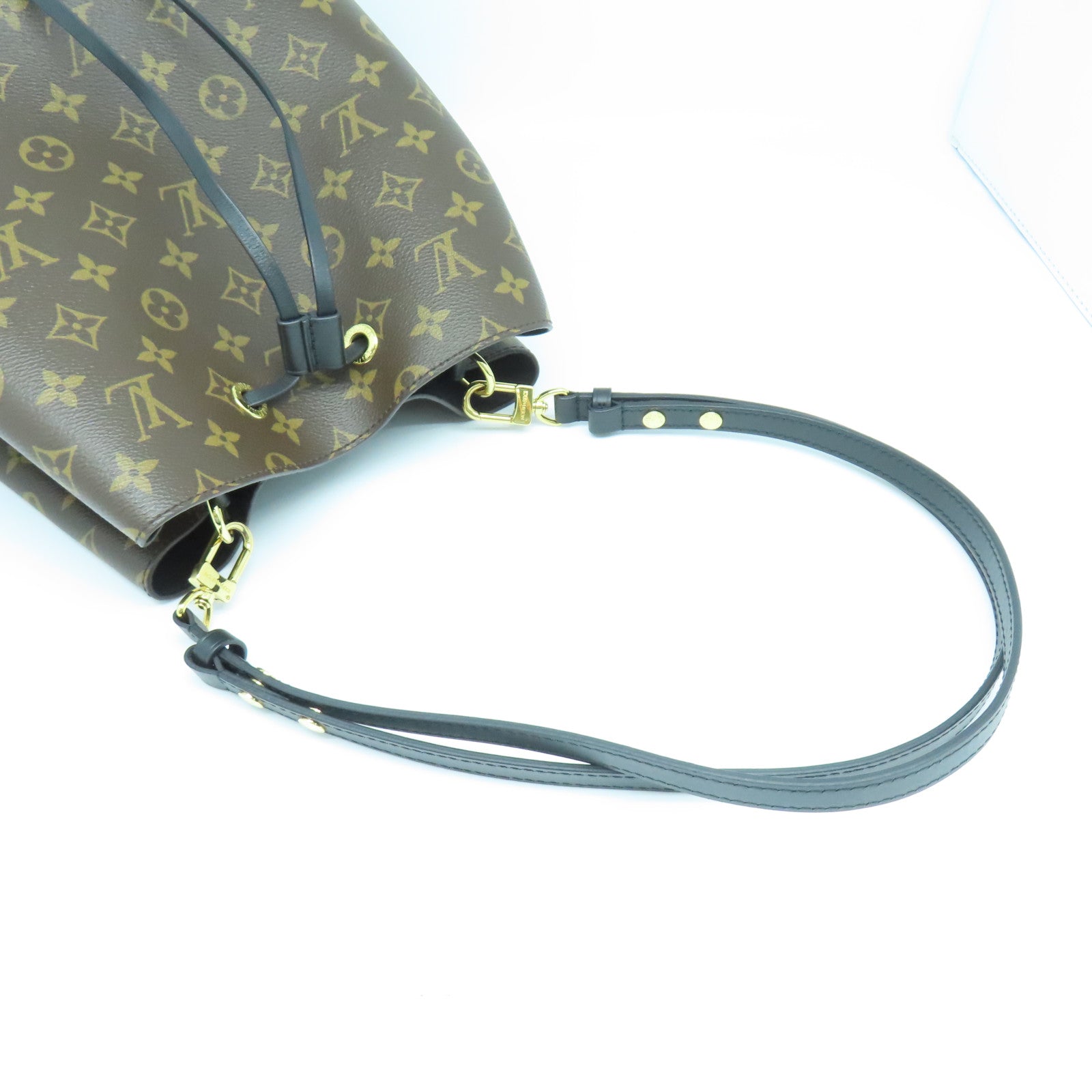 LOUIS VUITTON Monogram NeoNoe MM金扣肩背袋棕色
