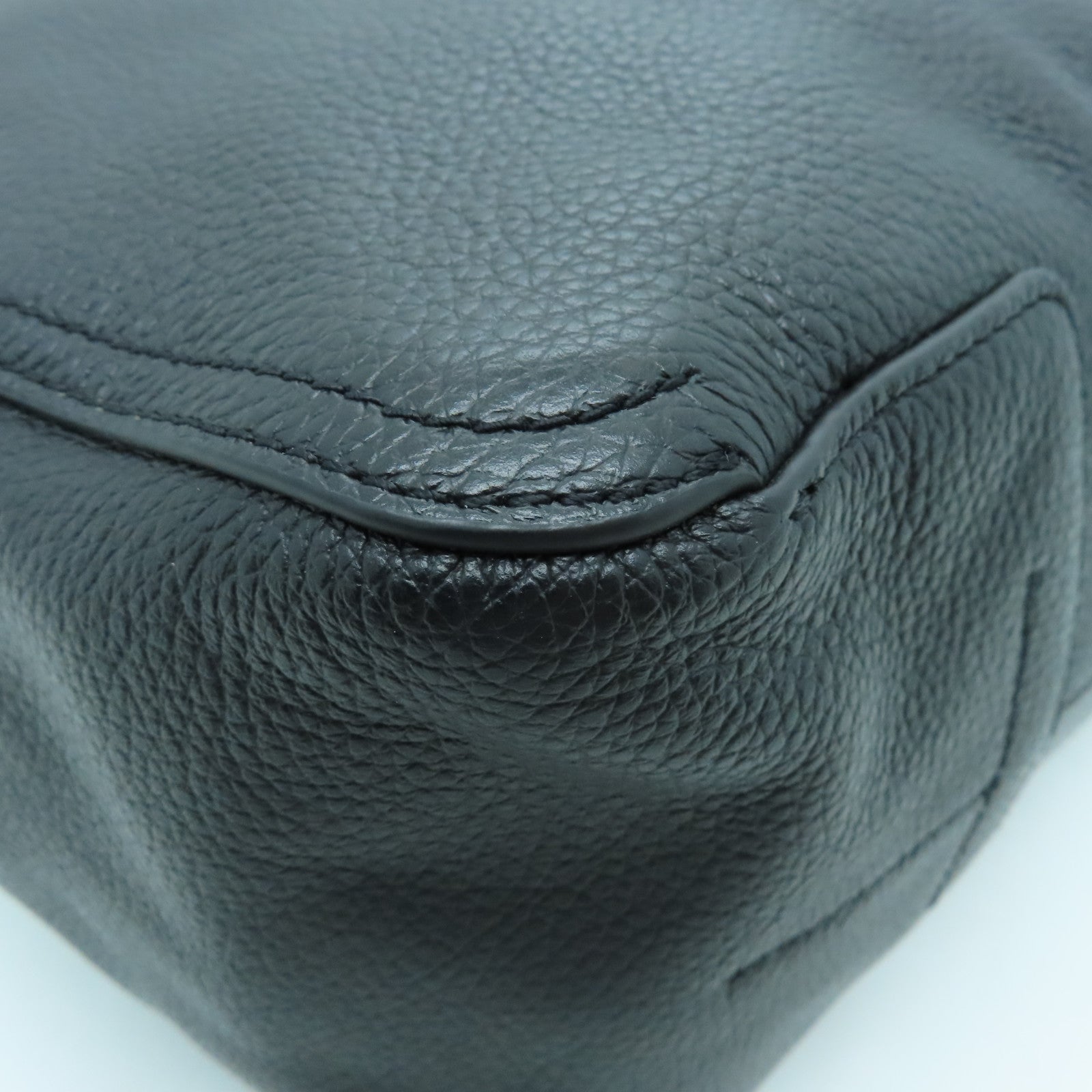 Furla Cowhide Leather 2 Way Shoulder Gold Buckle Handle Shoulder Bag Black