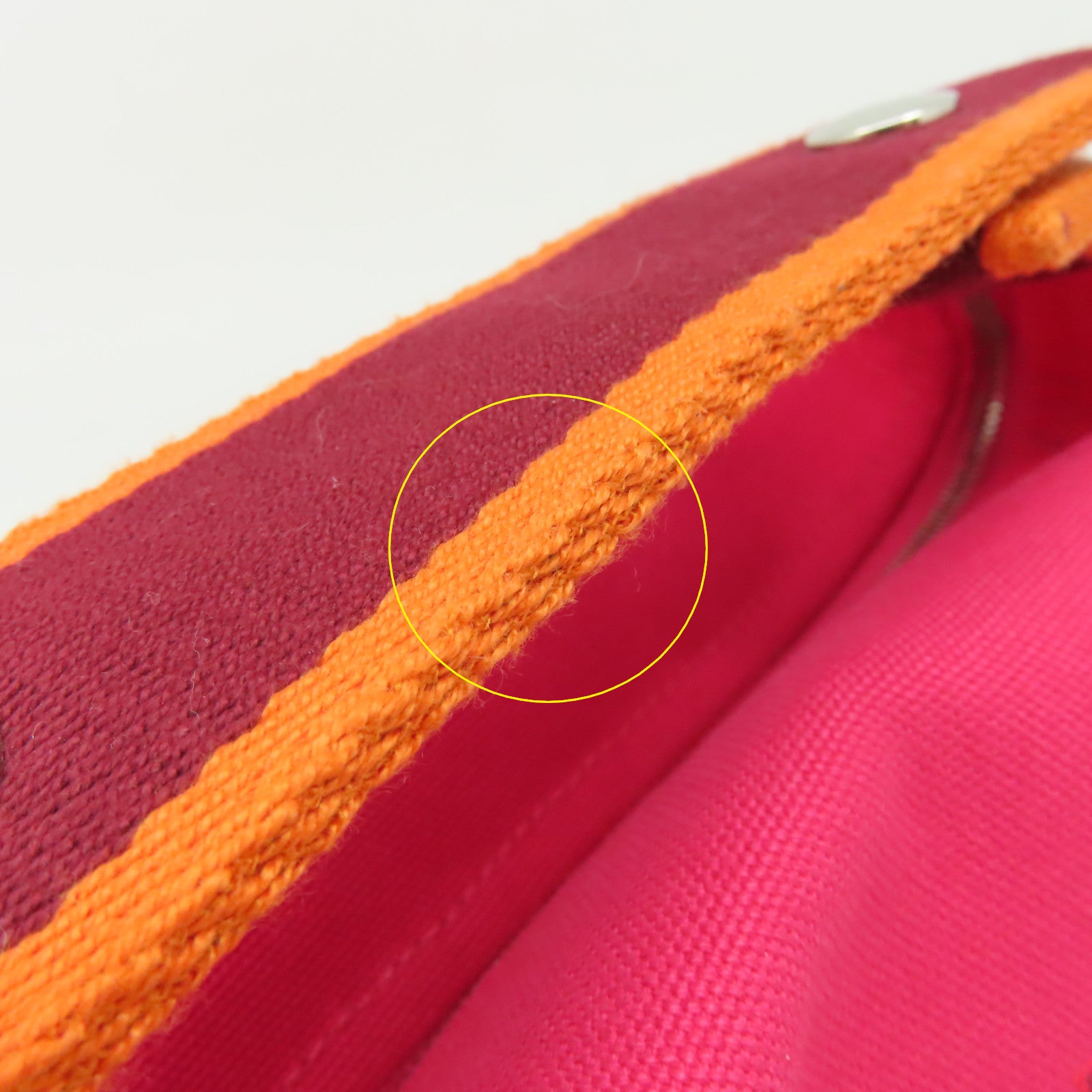 HERMES 帆布Bride-A-Brac Hand Bag銀扣手挽袋粉紅色