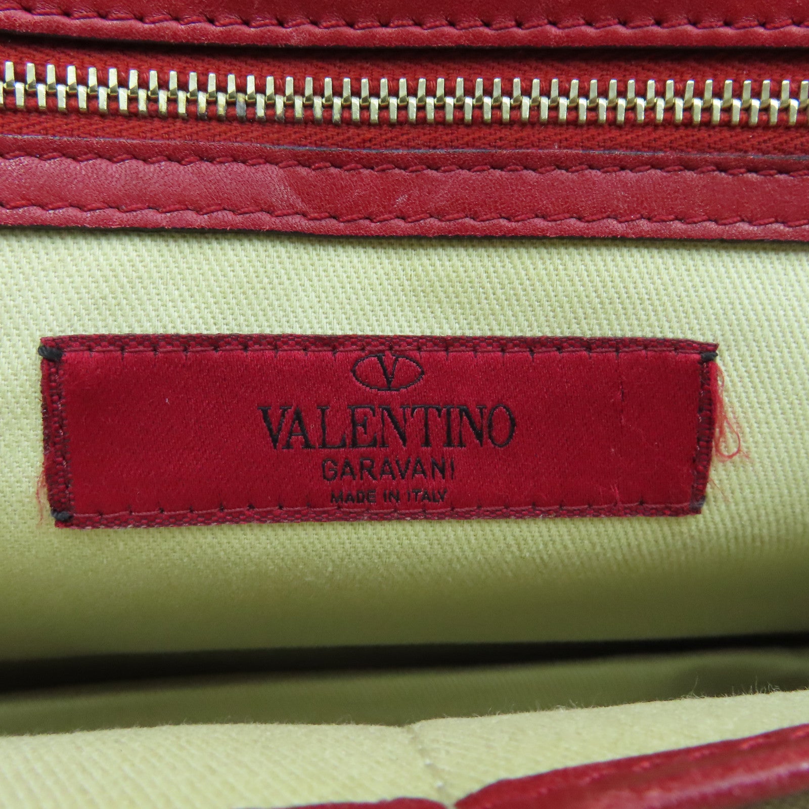 Valentino 【激減優惠】皮革Shoulder Bag金扣手挽袋紅色