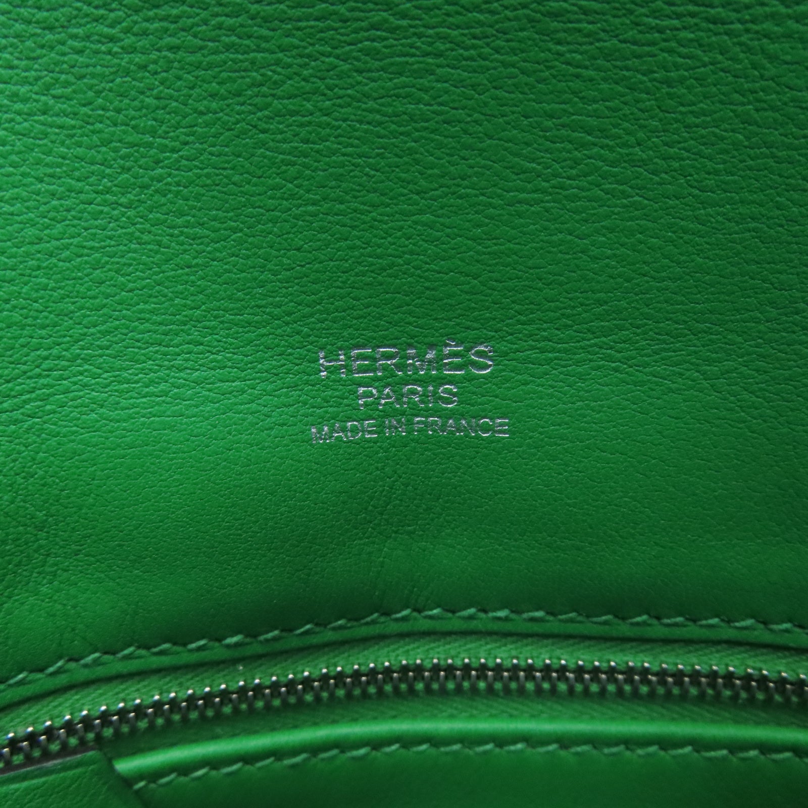 HERMES Veau Swift皮革Mini Berlin銀扣肩背袋竹子綠色