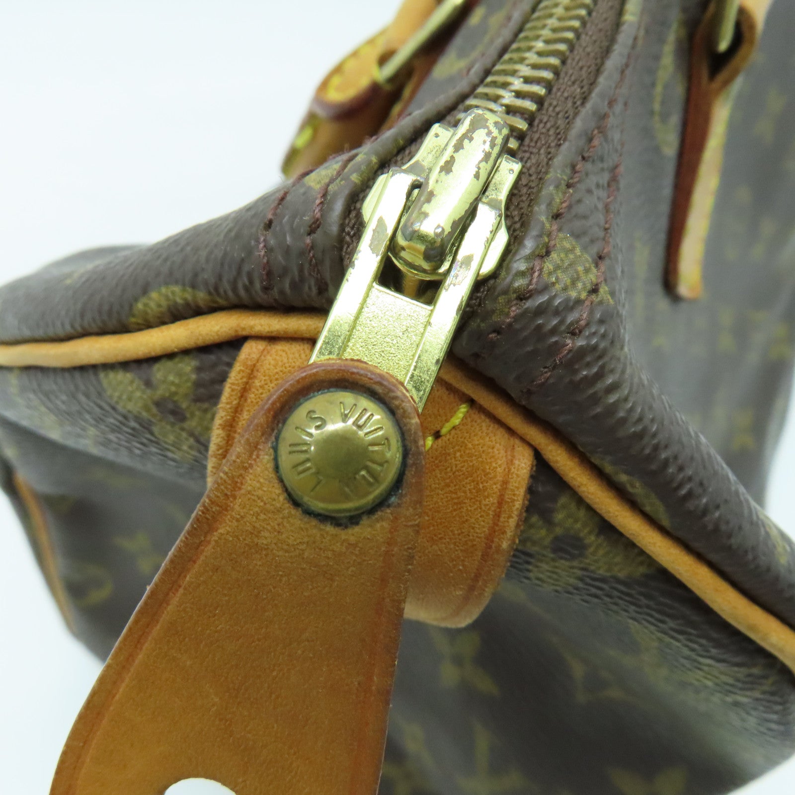 LOUIS VUITTON Monogram Speedy 30 Hand Bag金扣手挽袋啡色