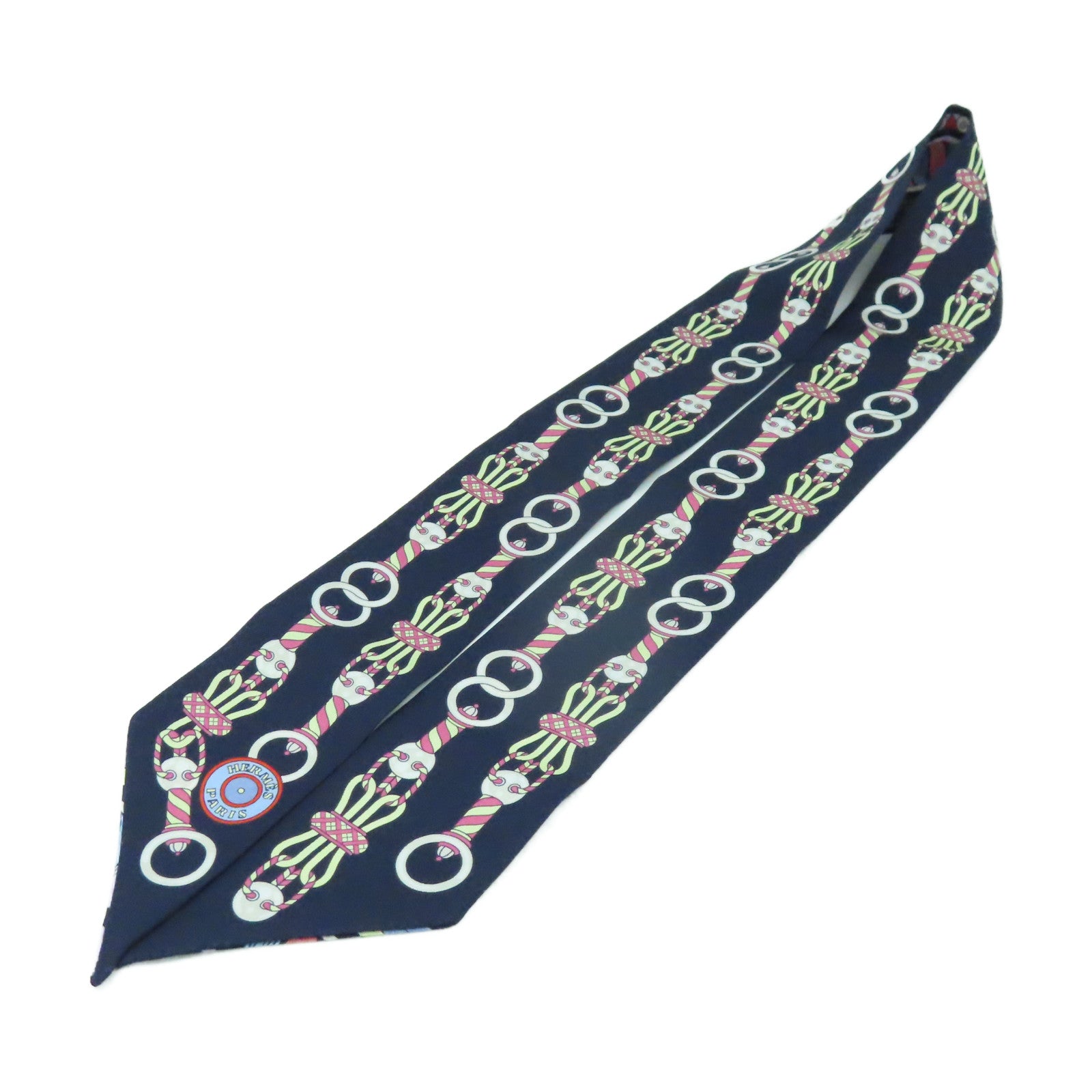 HERMES 絲質Twilly Scarf絲巾深藍色/紫色/彩色