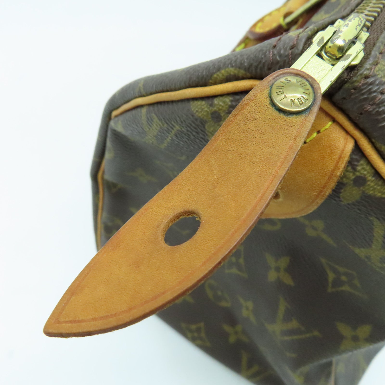 LOUIS VUITTON Monogram Speedy 30 Hand Bag金扣手挽袋啡色