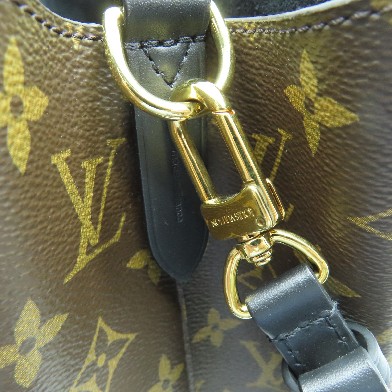 LOUIS VUITTON Monogram NeoNoe MM金扣肩背袋棕色