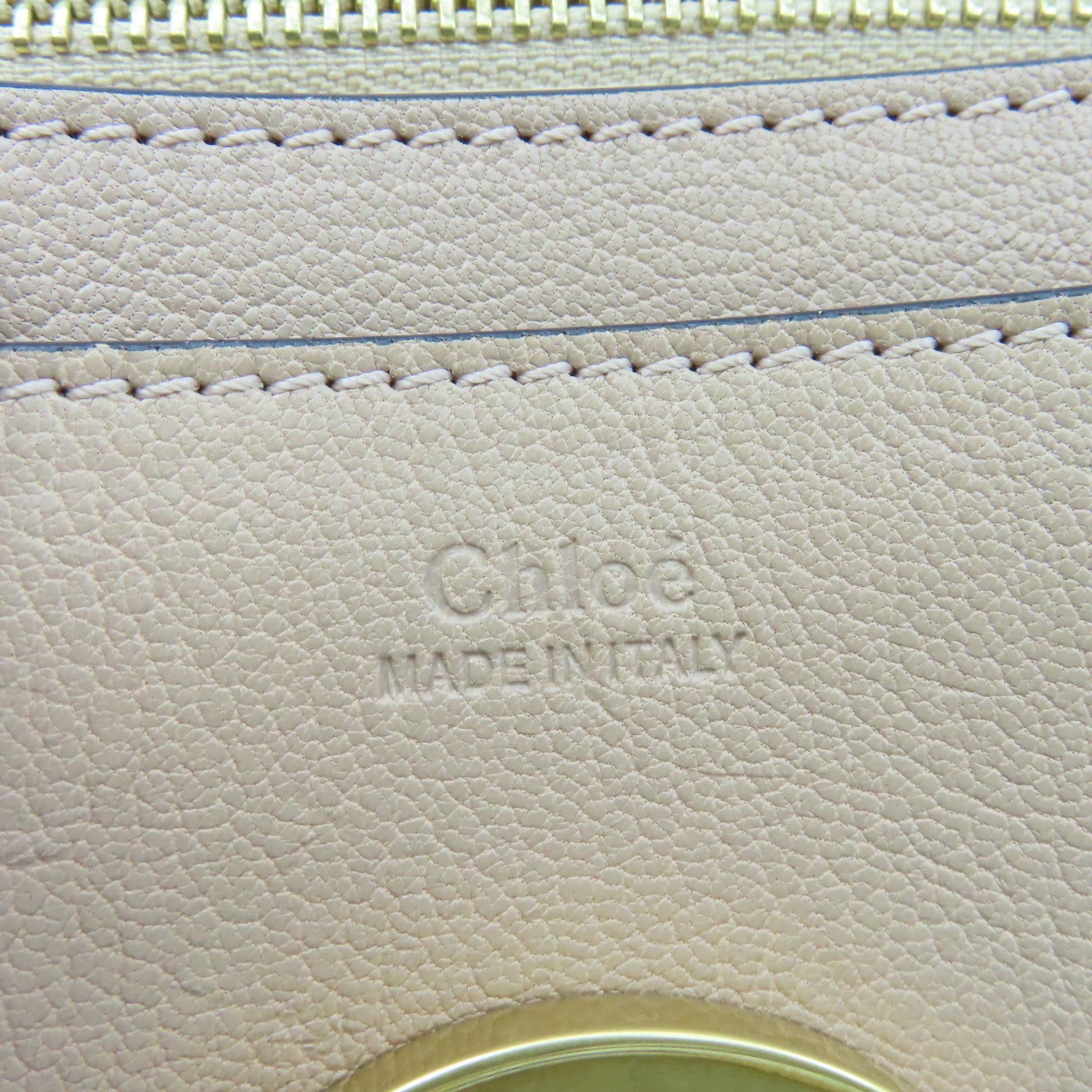 Chloe 牛皮皮革Chain Shoulder Bag金扣肩背袋杏色