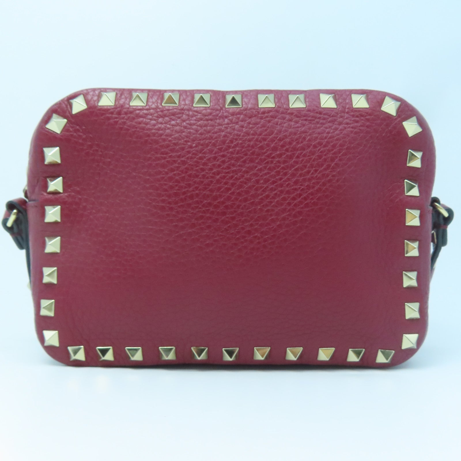 Valentino 牛皮皮革Shoulder Bag金扣肩背袋紅色