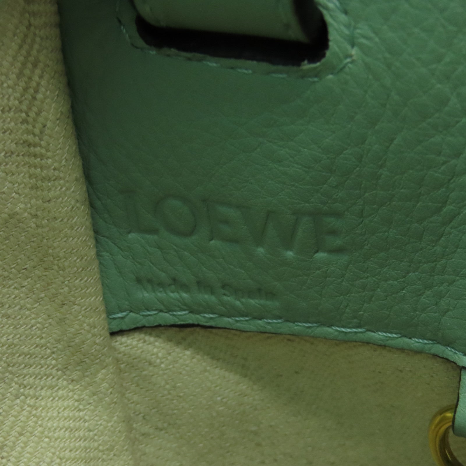 LOEWE 牛皮皮革Hammock Small金扣手挽肩背兩用袋綠色
