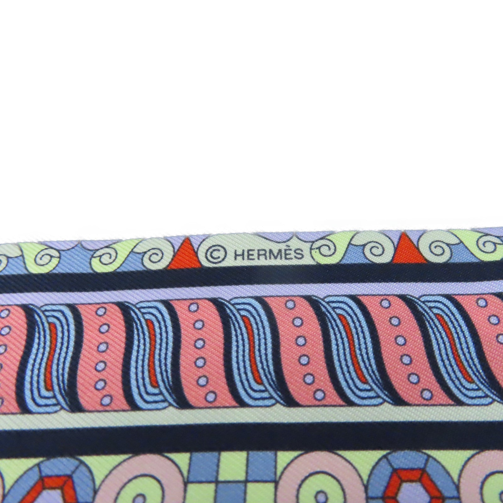 HERMES 絲質Twilly Scarf絲巾深藍色/紫色/彩色