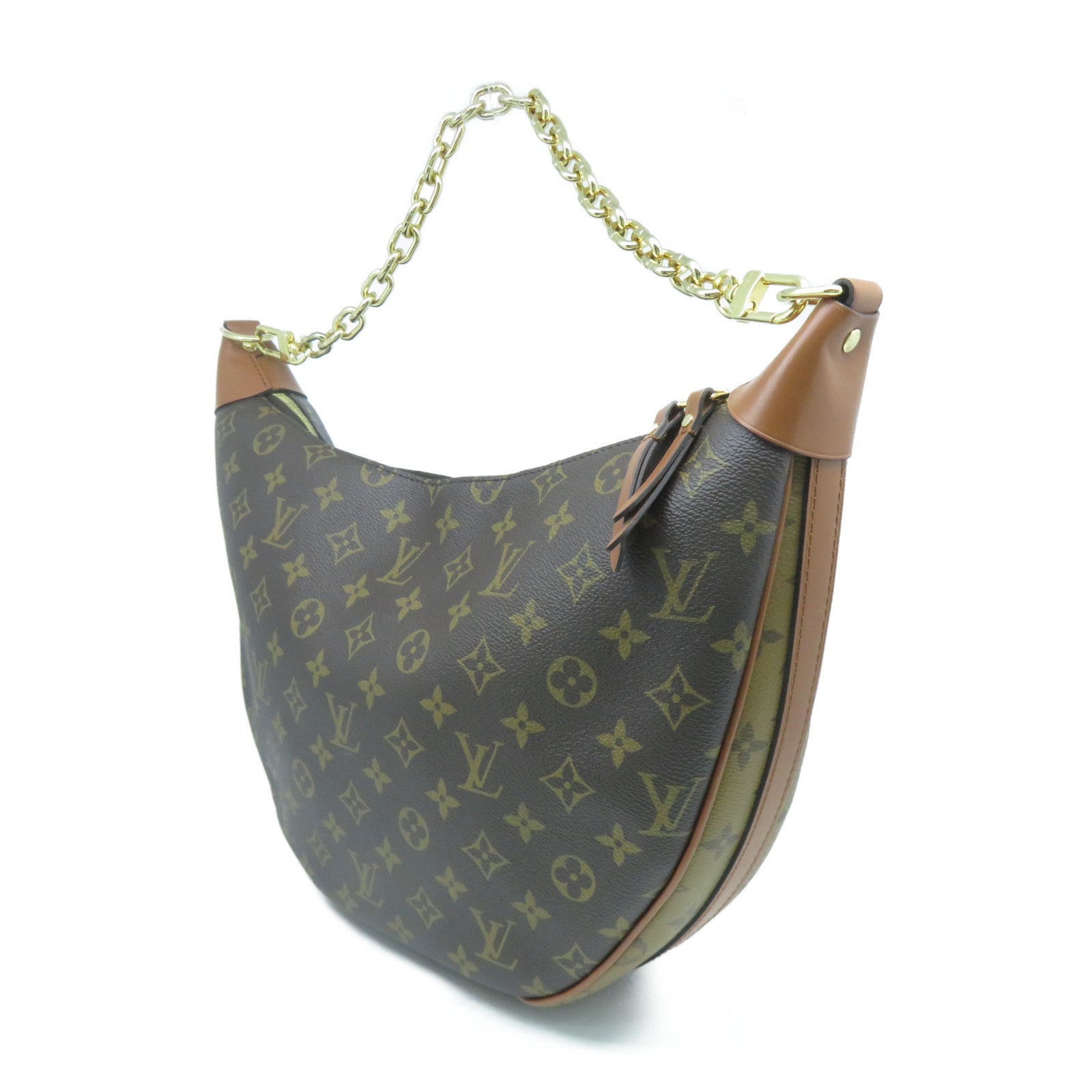 LOUIS VUITTON Monogram Reverse Loop Hobo金扣手挽肩背兩用袋啡色