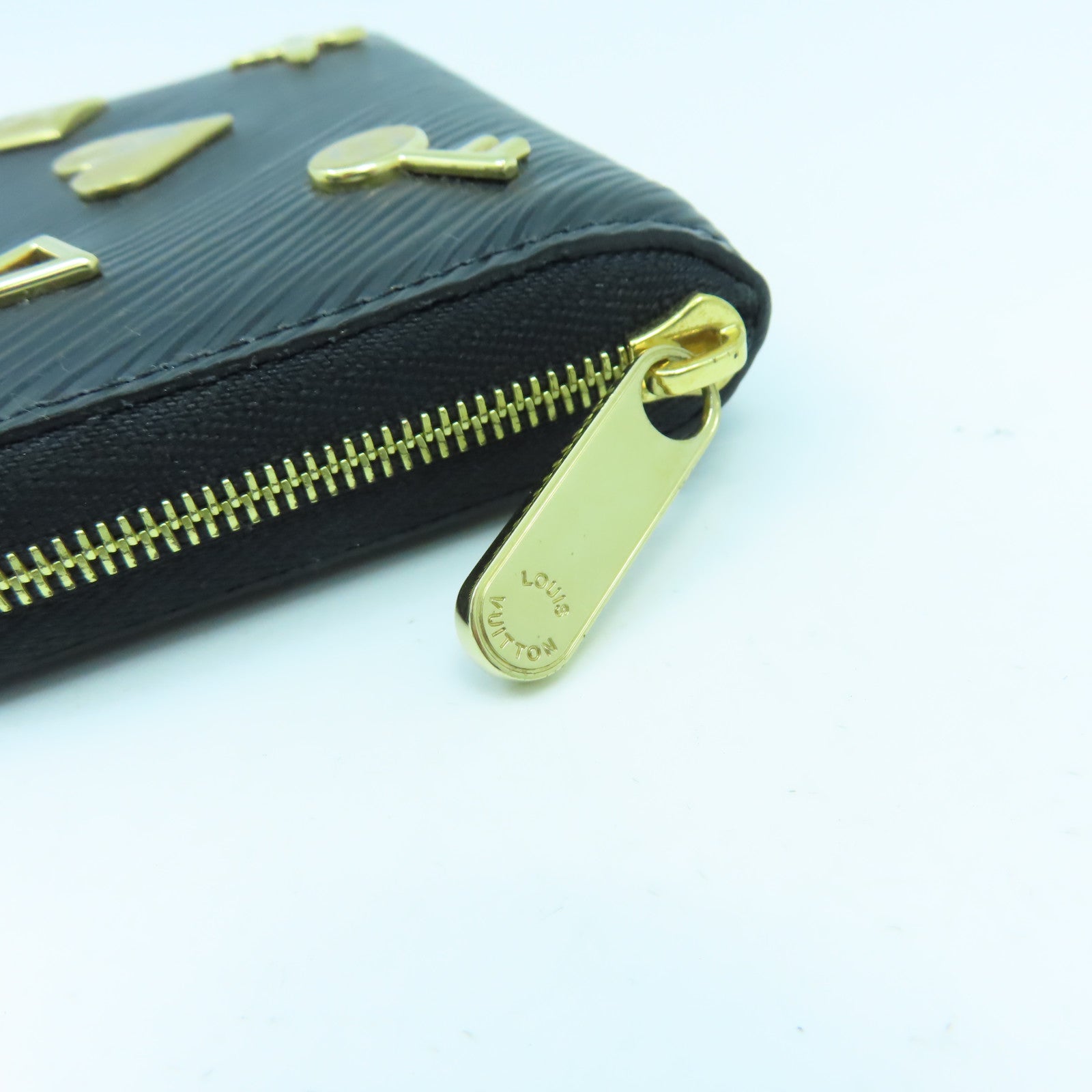 LOUIS VUITTON Epi Zippy Coin Purse金扣零錢包黑色