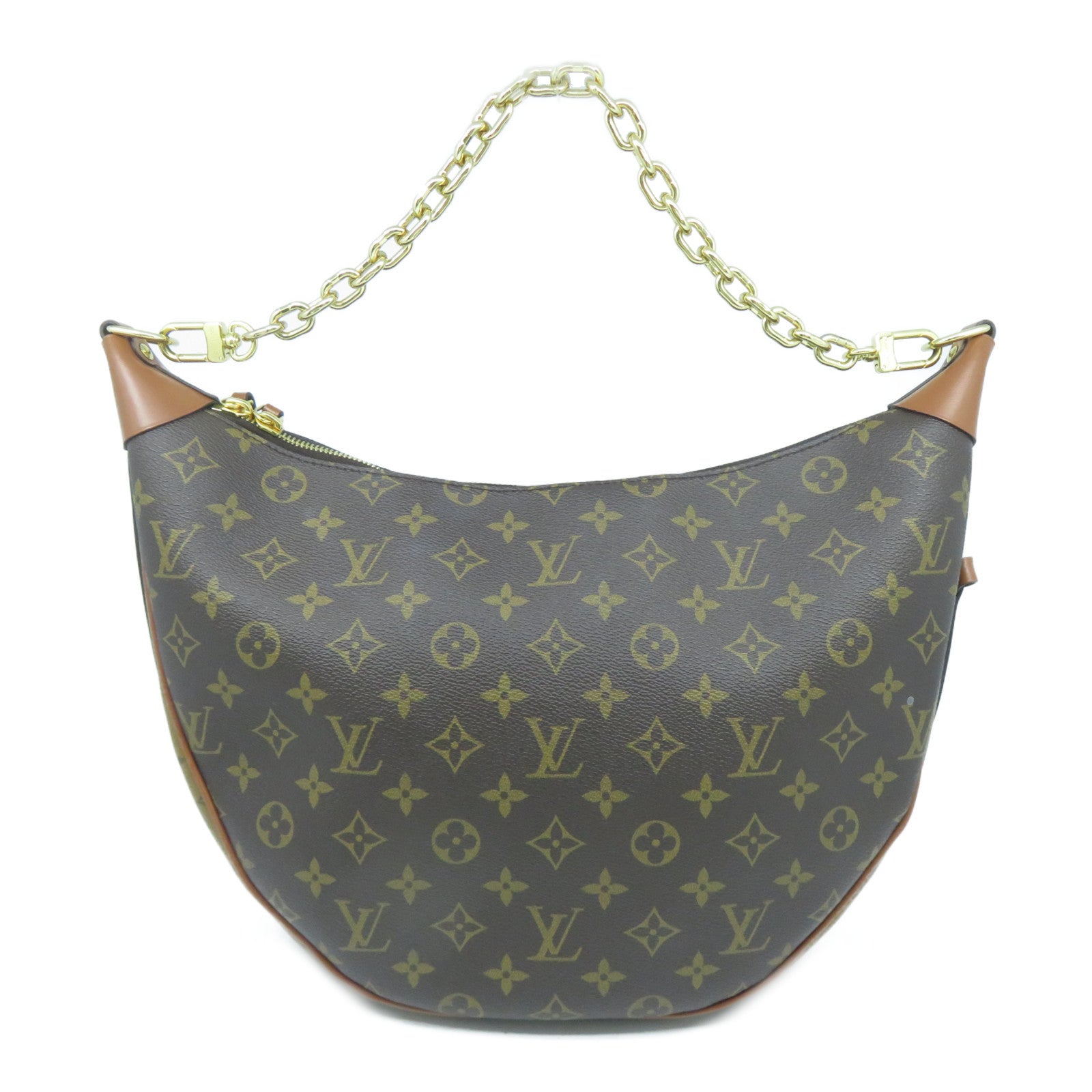 LOUIS VUITTON Monogram Reverse Loop Hobo金扣手挽肩背兩用袋啡色