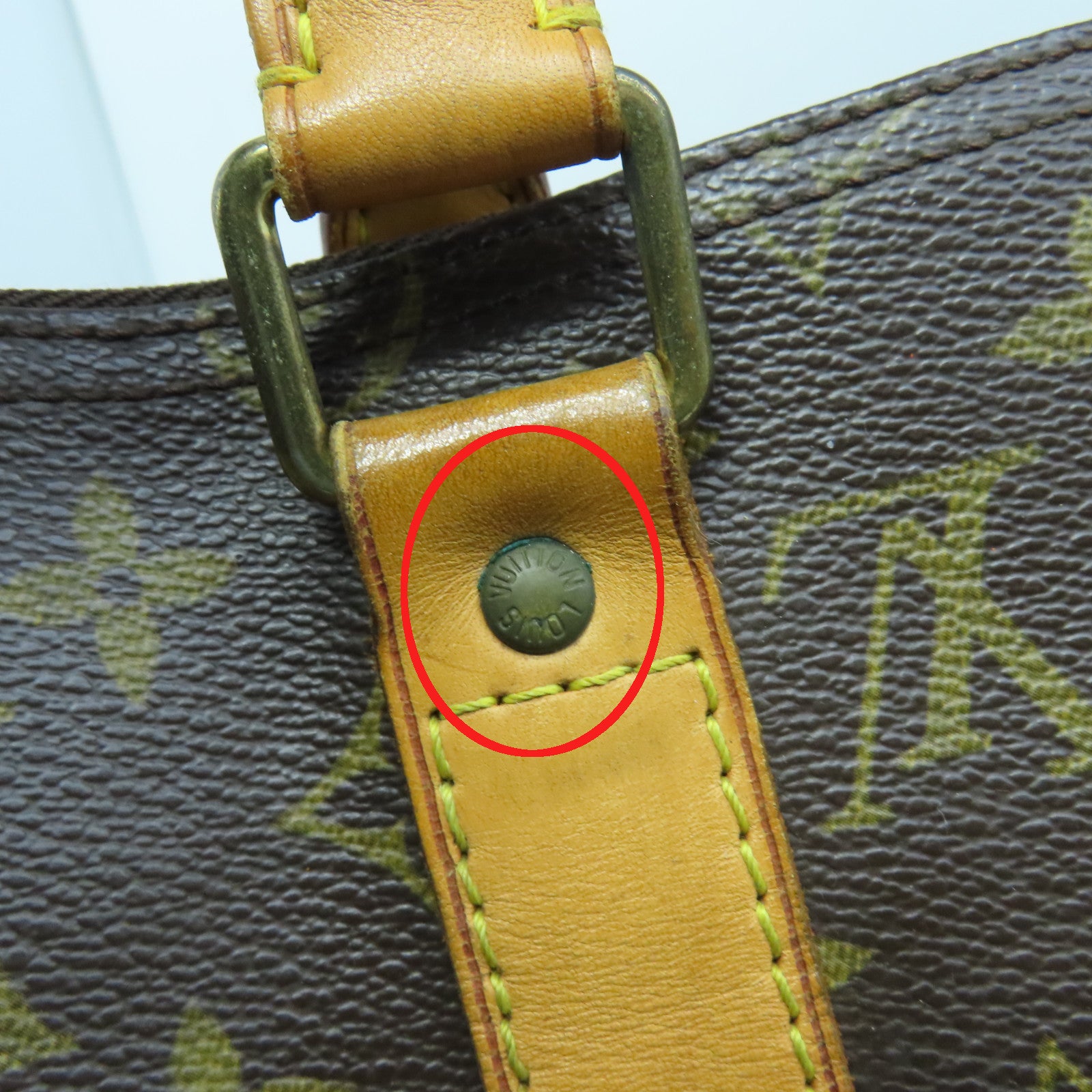 LOUIS VUITTON Monogram Keepall 50 Bandouliere Gold Buckle Boston Bag Brown