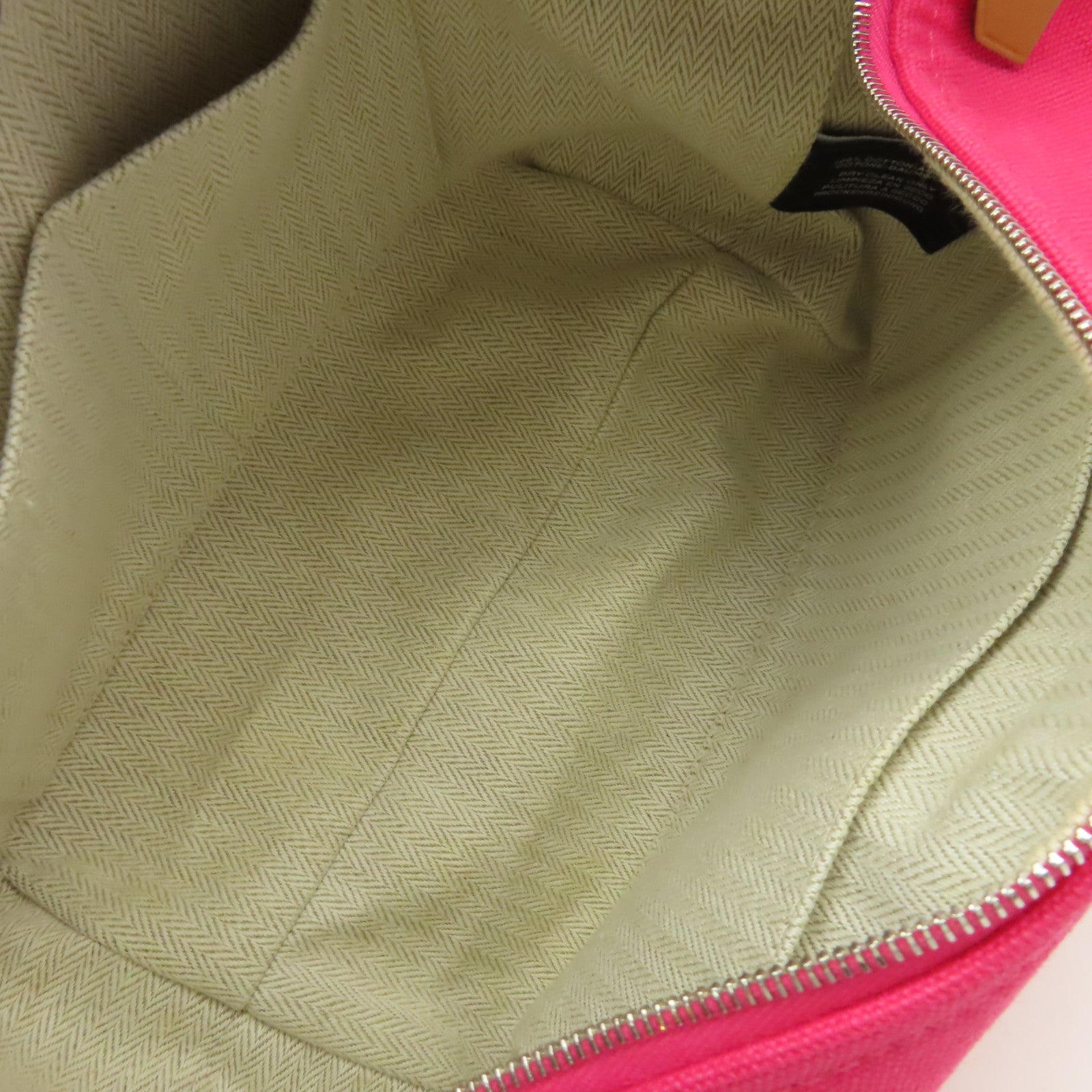 HERMES 帆布Bride-A-Brac Hand Bag銀扣手挽袋粉紅色