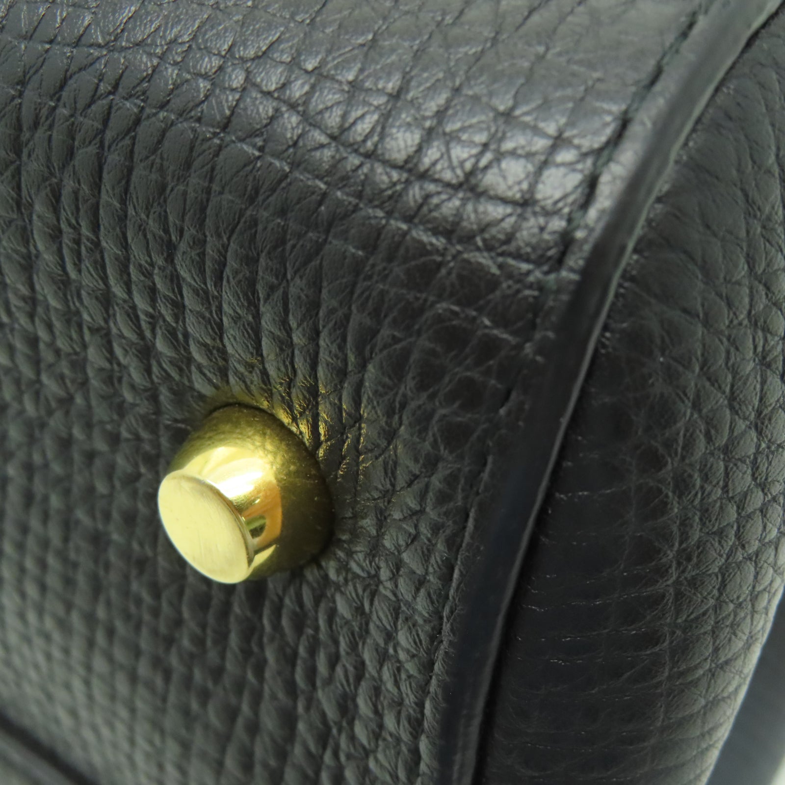 BOTTEGA VENETA Leather Shoulder Bag Gold Buckle Black