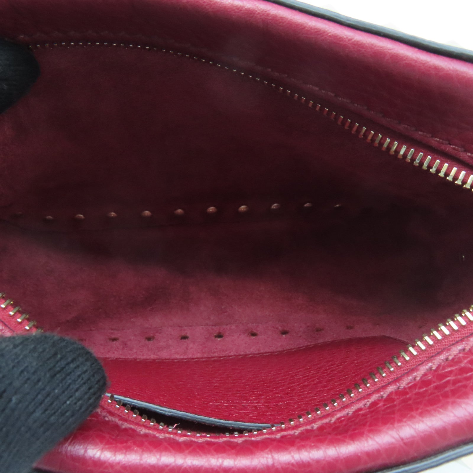 Valentino 牛皮皮革Shoulder Bag金扣肩背袋紅色