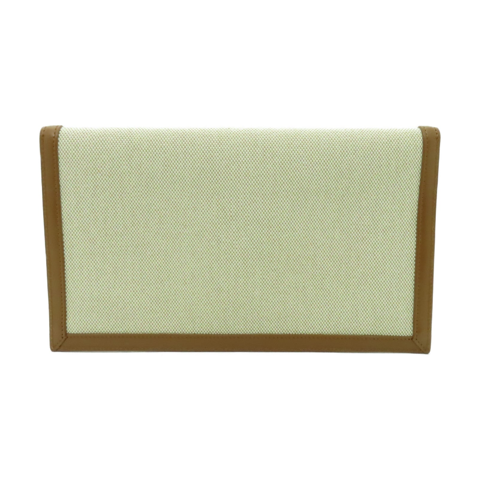 YVES SAINT LAURENT 帆布Clutch Bag金扣手拿包米色