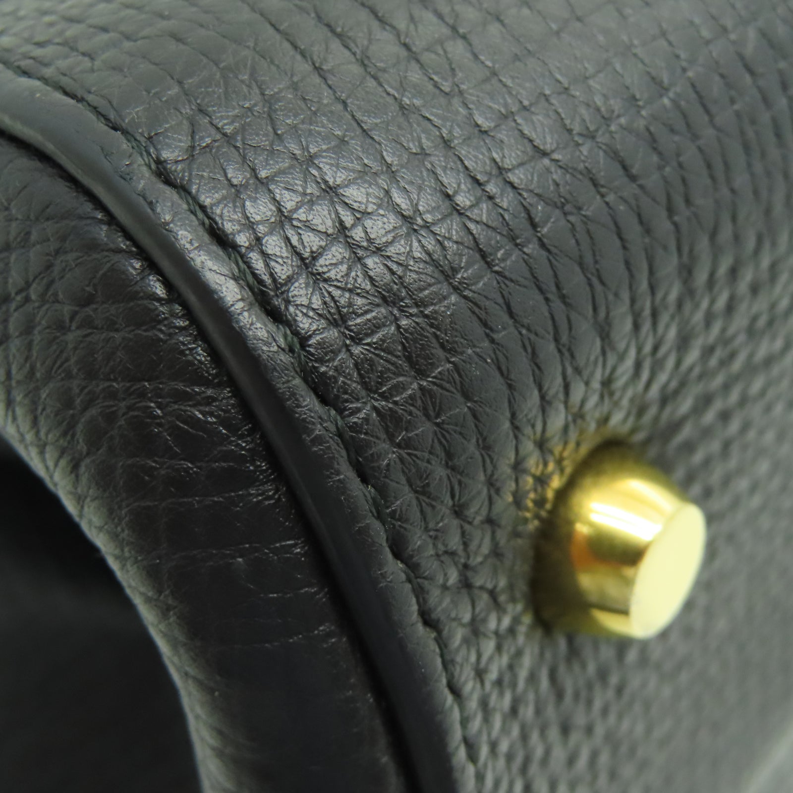 BOTTEGA VENETA Leather Shoulder Bag Gold Buckle Black