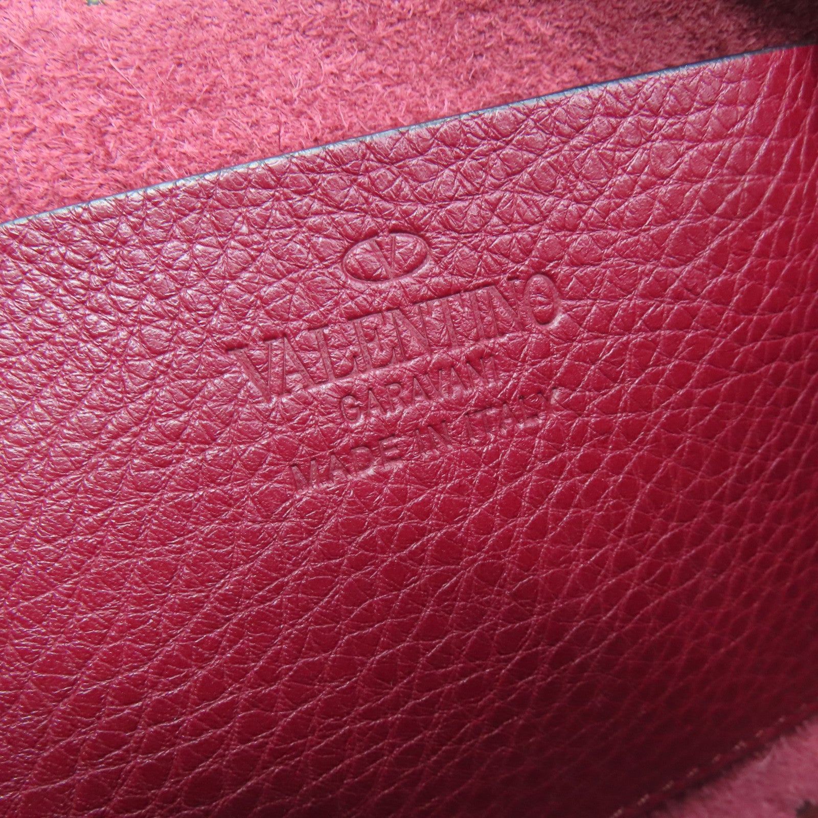 Valentino 牛皮皮革Shoulder Bag金扣肩背袋紅色