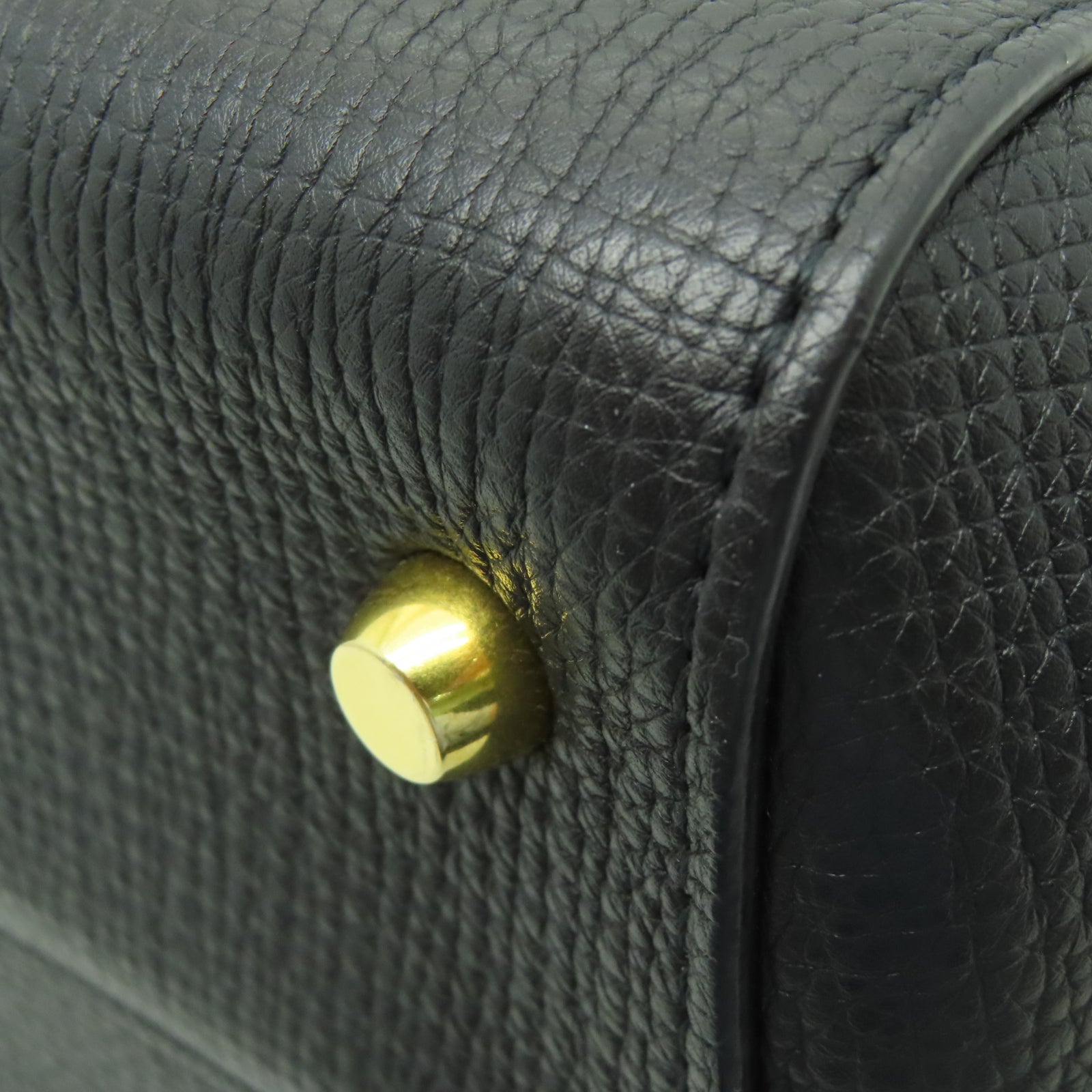 BOTTEGA VENETA Leather Shoulder Bag Gold Buckle Black