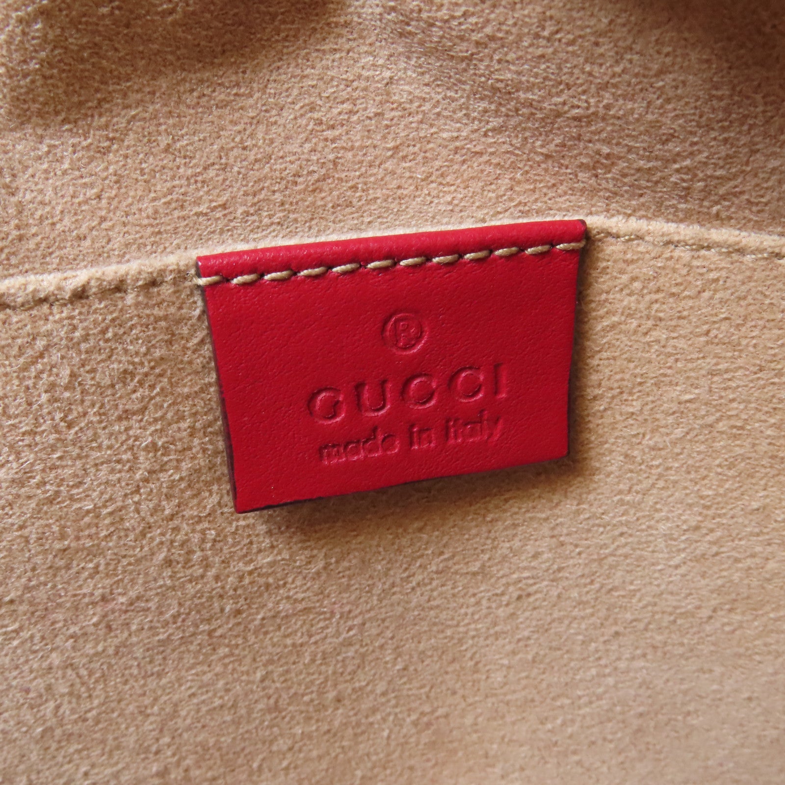 GUCCI 牛皮皮革GG Marmont金扣肩背袋紅色