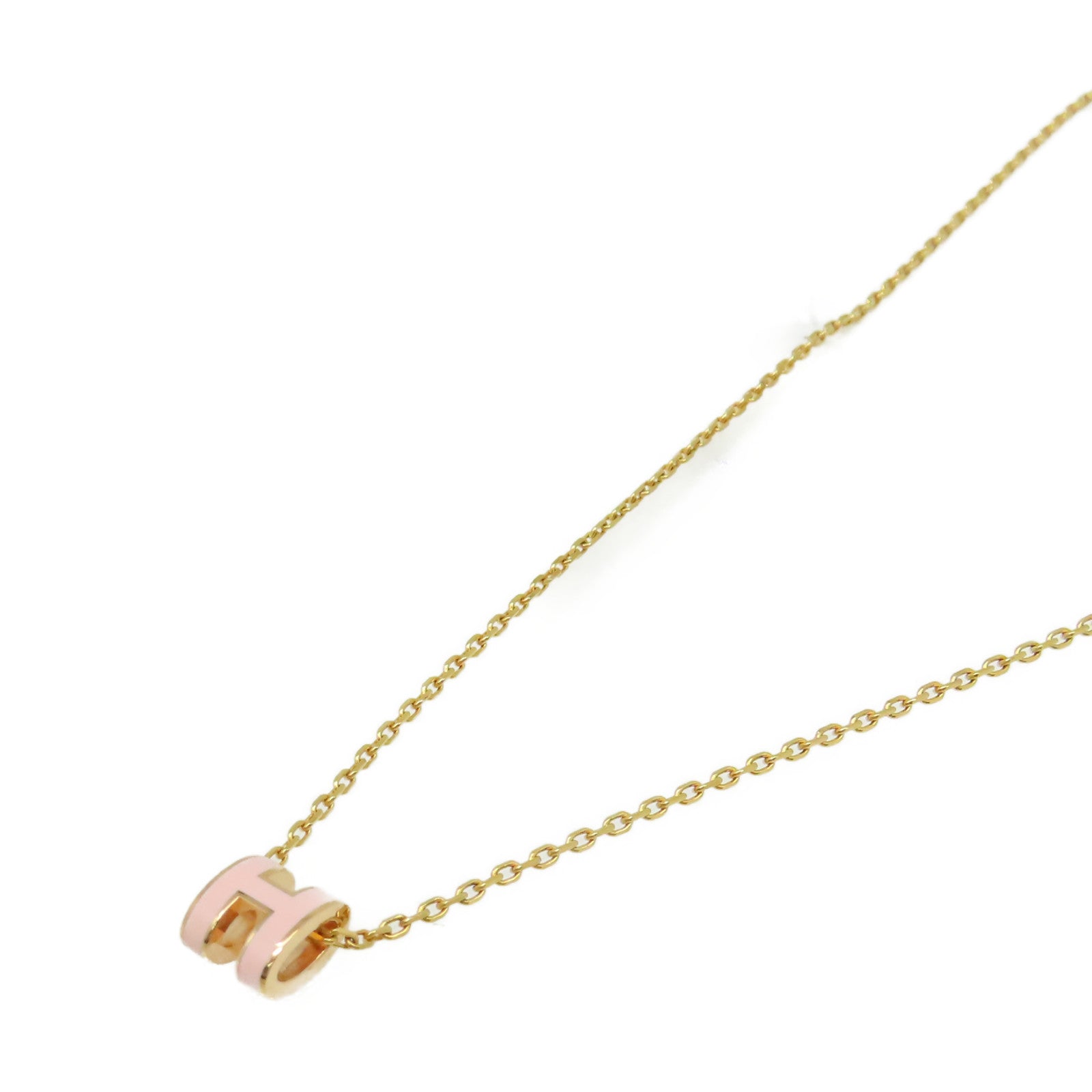 HERMES 金屬Mini Pop H Necklace項鏈粉紅色/金色