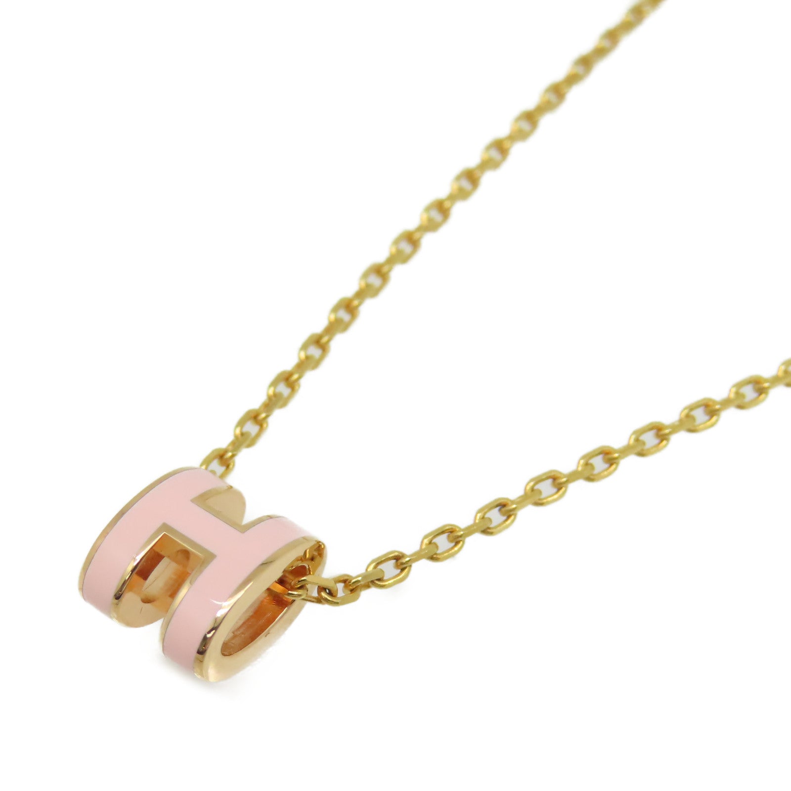HERMES 金屬Mini Pop H Necklace項鏈粉紅色/金色